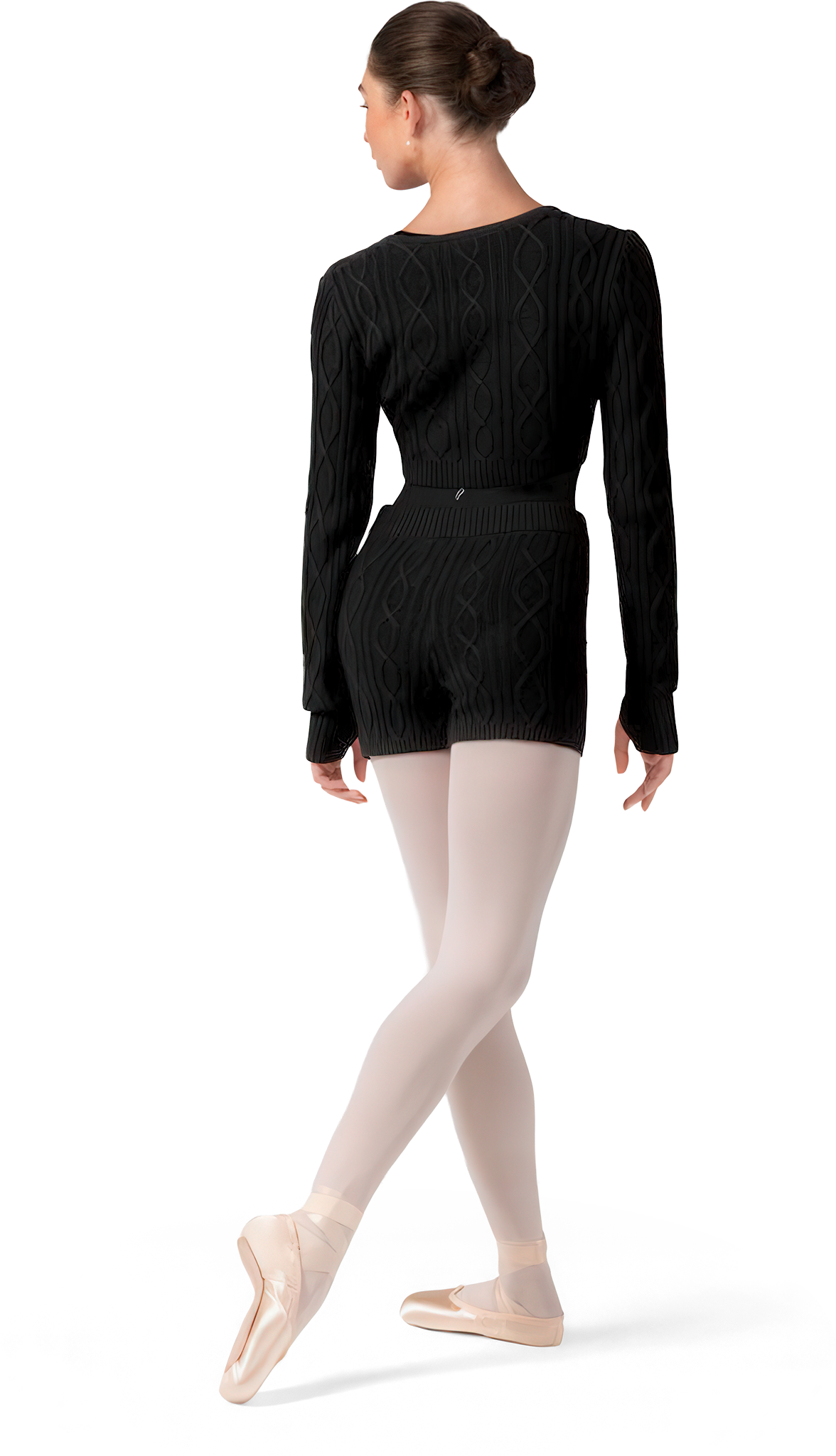 Bloch Atiyah Wrap Knit Top Z30012 Black Gestricktes Crop Tanztop In Wickeloptik Schwarz 111899 03