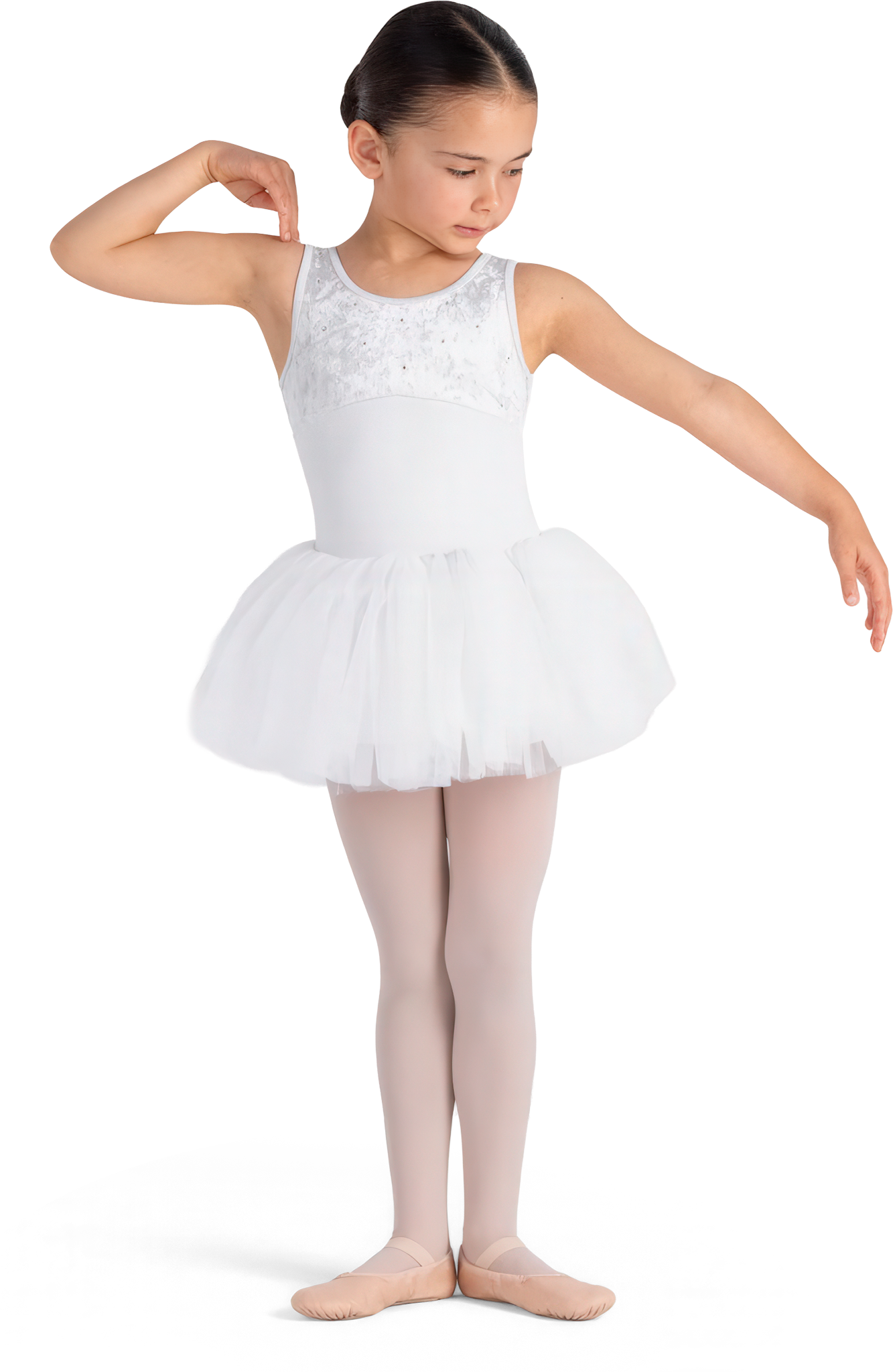 Bloch Callie Cl5635 White Weisses Ballett Tutu Fuer Maedchen Samt Details 122950 01