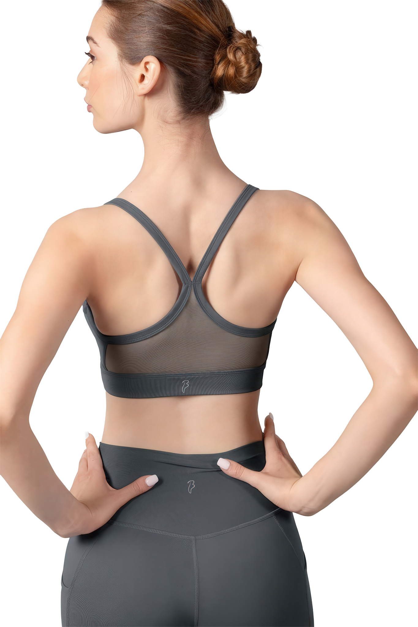 Bloch Catherine Camisole Crop Top Z8457 Graphite Graues Tanzbustier Mit Ringerruecken 01