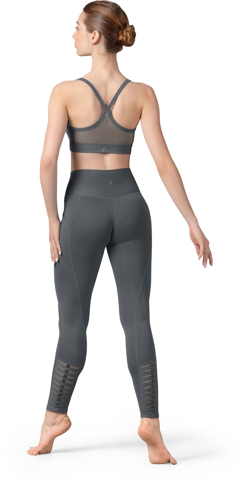 Bloch Catherine Camisole Crop Top Z8457 Graphite Graues Tanzbustier Mit Ringerruecken 02
