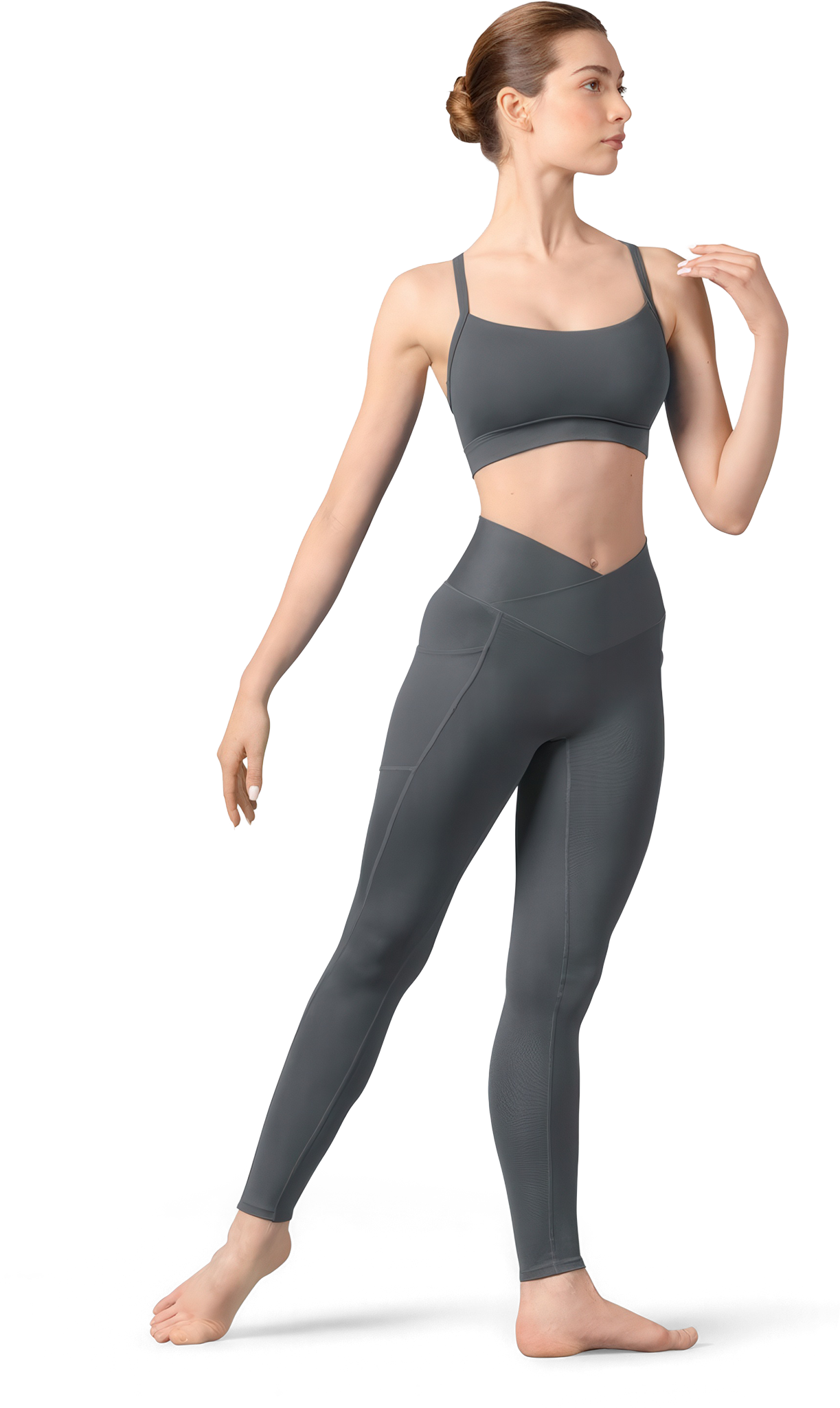 Bloch Catherine Camisole Crop Top Z8457 Graphite Graues Tanzbustier Mit Ringerruecken 03