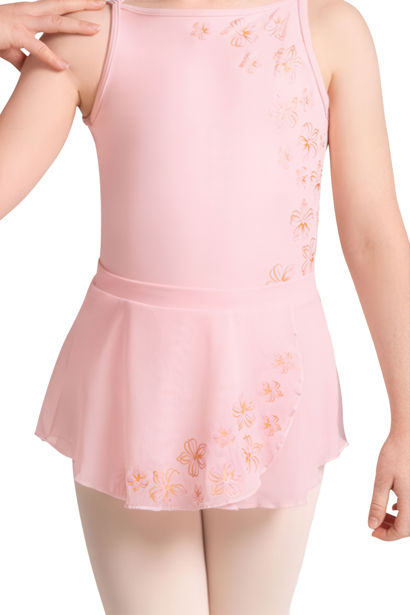 Bloch Claire Mesh Wrap Skirt Cr10005 Candy Pink Rosa Ballettrock Fuer Maedchen Blumendruck 111197 02