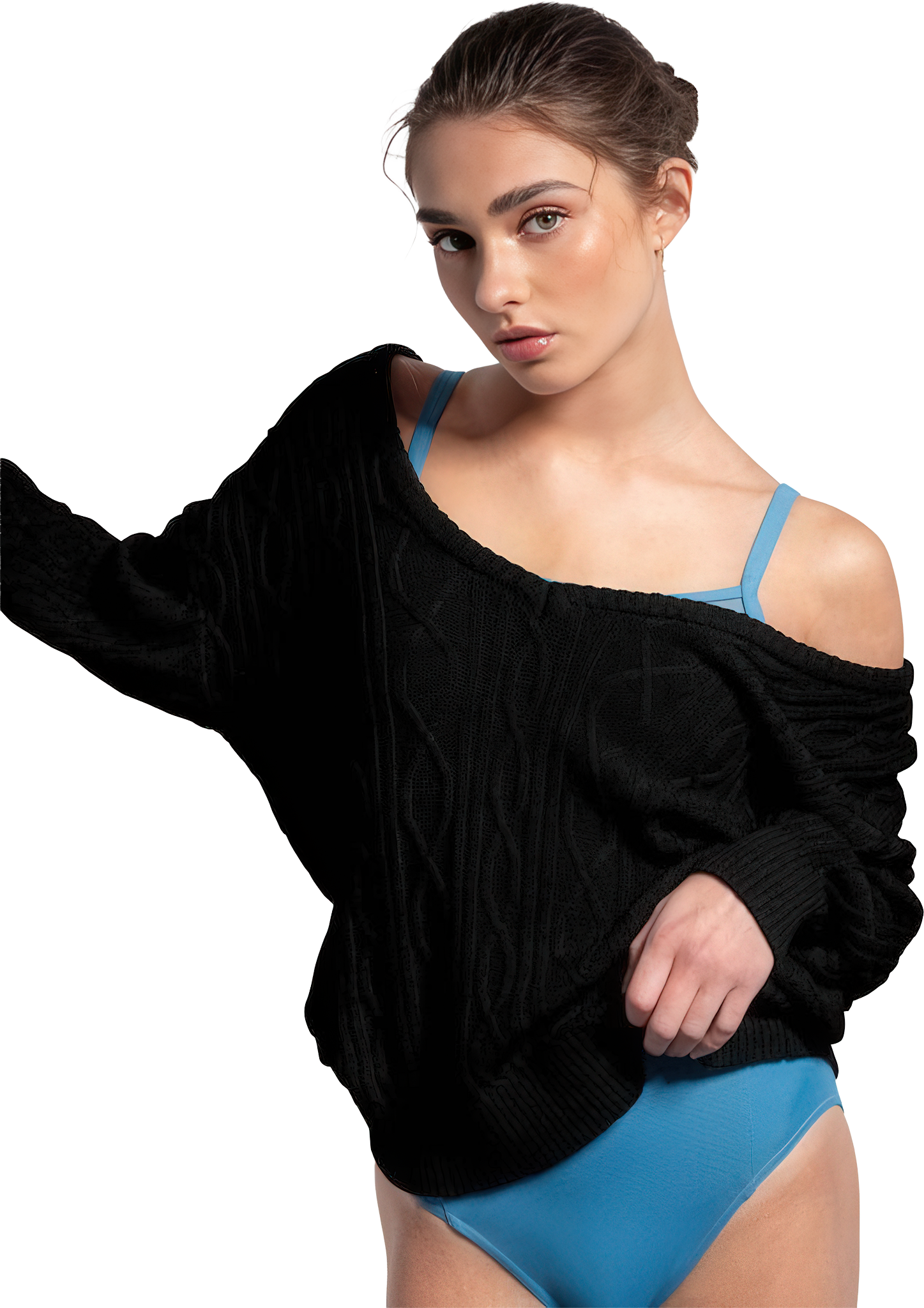 Bloch Granada Knit Pullover Z30014 Black Schwarzer Ballett Pulli Mit Zopfmuster 111907 01