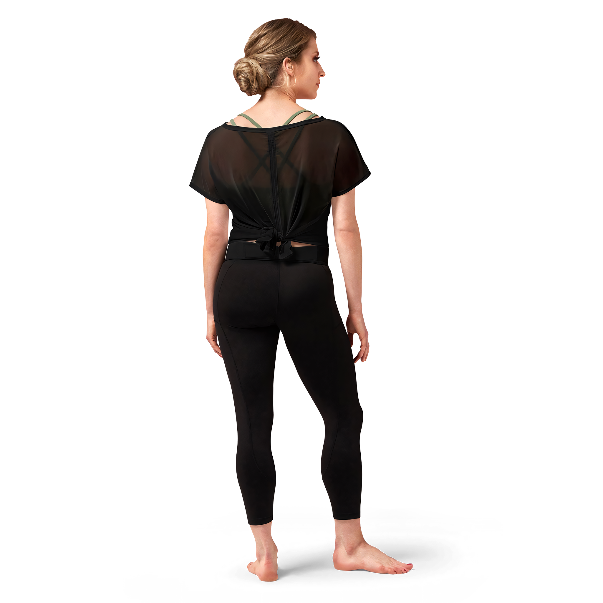 Bloch Haylee Z4182 Black Schwarzes Mesh T Shirt Tie Back 02