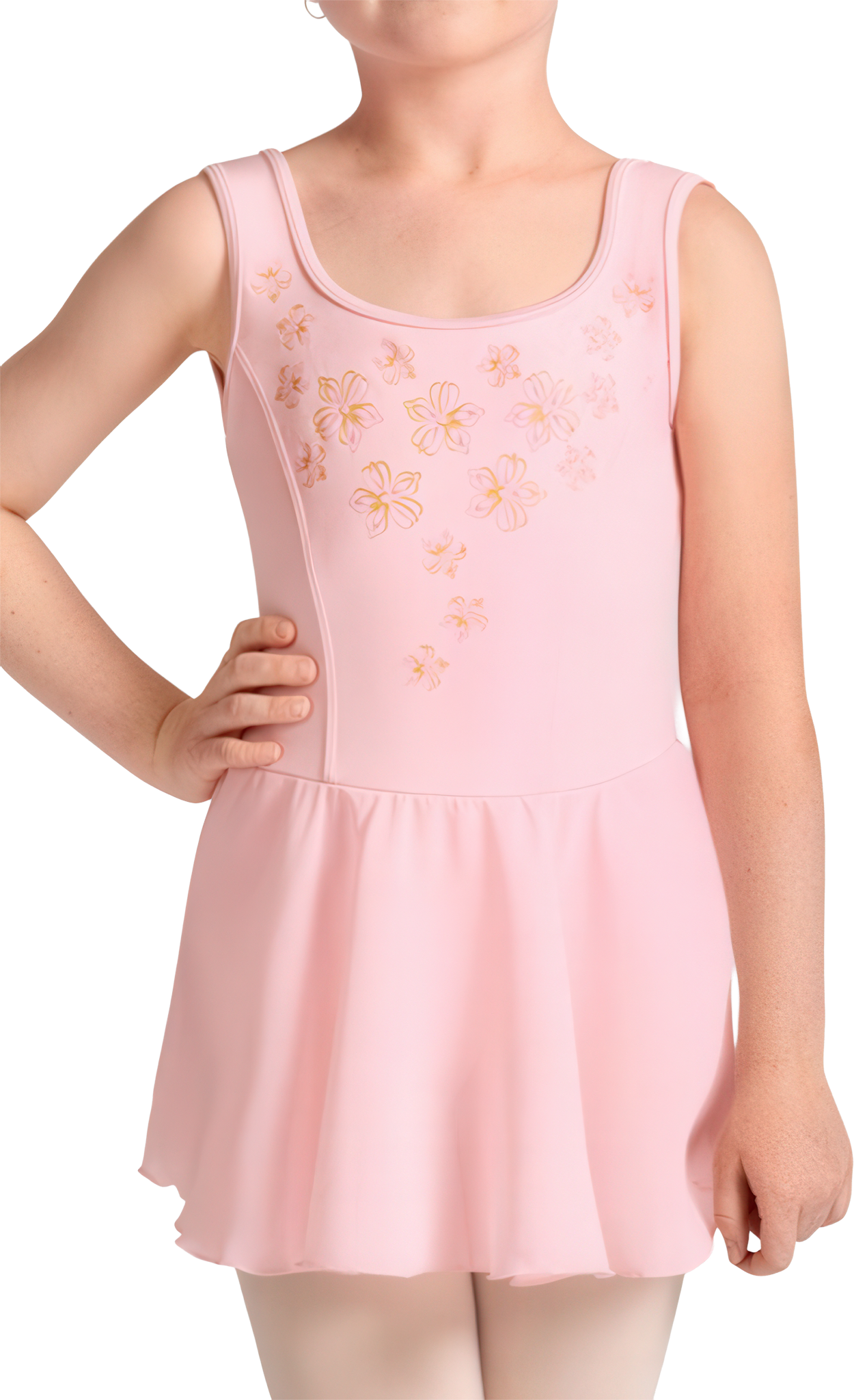 Bloch Helena Cl50010 Candy Pink Tank Ballett Trikot Fuer Maedchen Glaenzender Blumendruck 111192 03