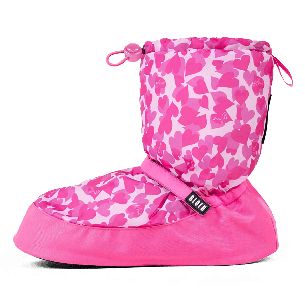 Bloch Im009bp Pink Hearts Aufwaermschuh Fuers Ballett Rosa Herz Print 01