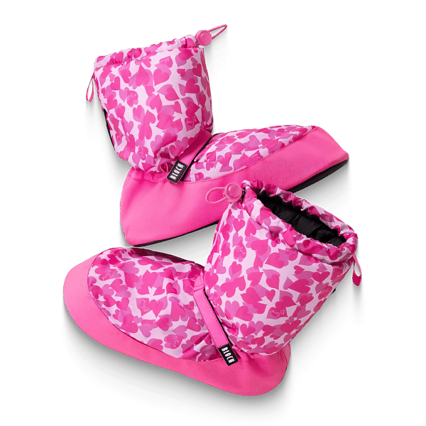 Bloch Im009bp Pink Hearts Aufwaermschuh Fuers Ballett Rosa Herz Print 02