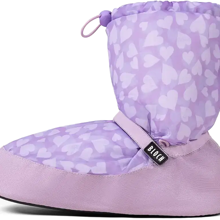 Bloch Im009kbp Lilac Hearts Ballett Waermestiefel Kindergroessen Lila Herz Print 01