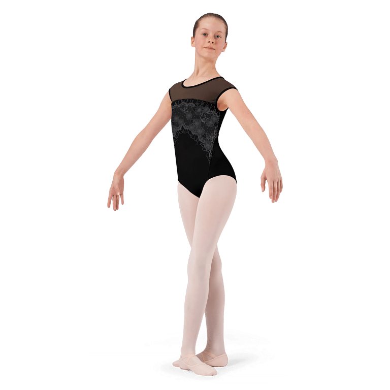 Bloch Katalina Cl9202 Black Maedchen Trikot Mit Cap Sleeves Schwarz 01