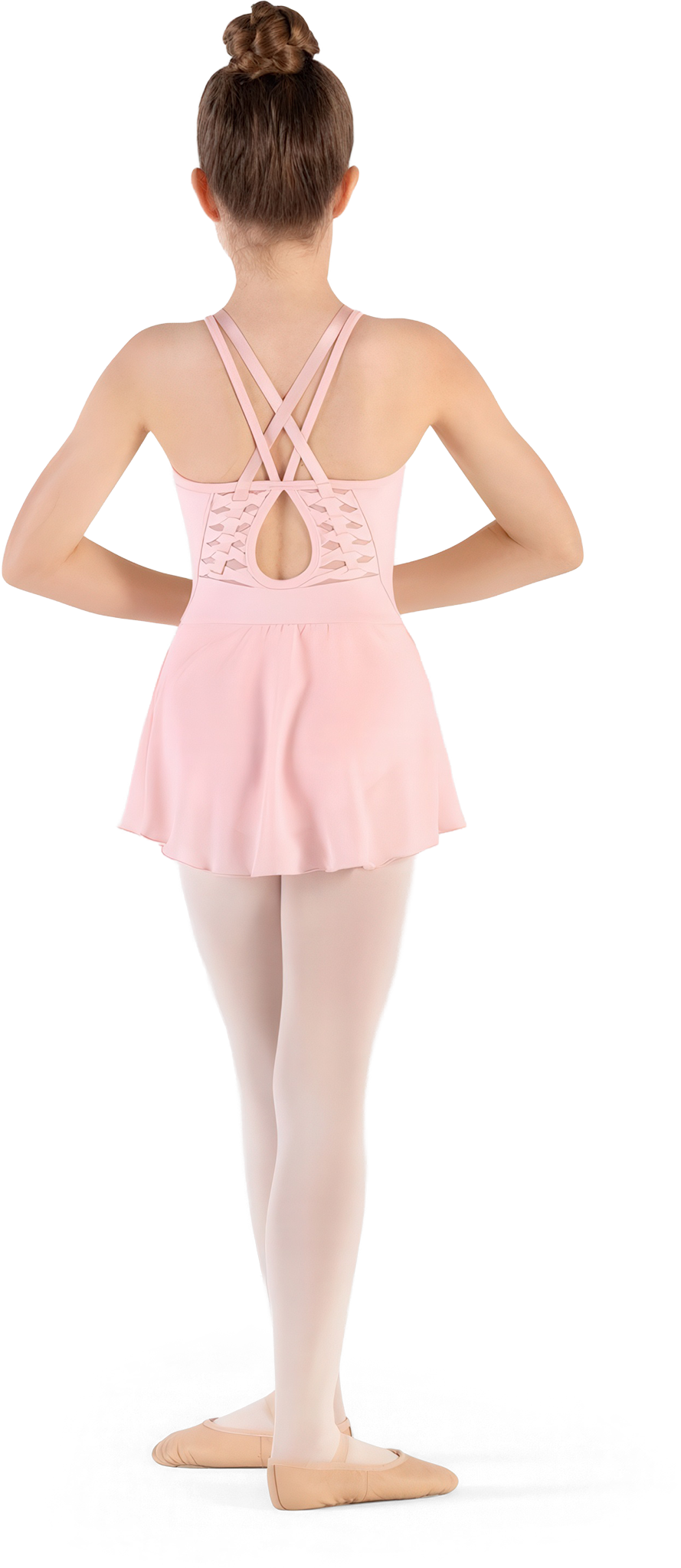 Bloch Melany Girls Camisole Skirted Leotard Cl9231 Candy Pink Maedchen Ballettkleid Mit Doppelten Kreuztraegern Rosa 02