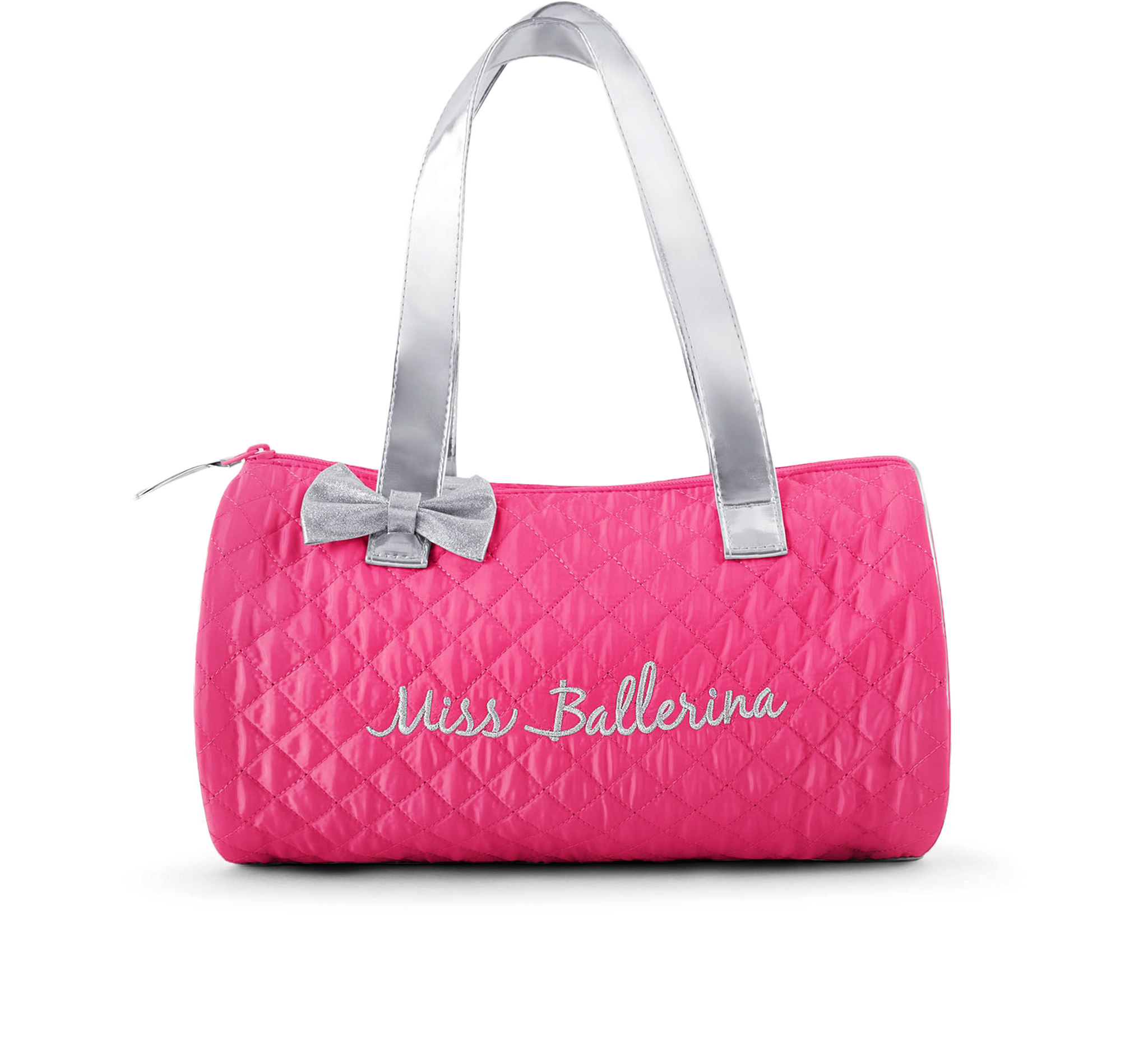 Bloch Miss Ballerina Dance Bag A6193 Raspberry Gesteppte Tanztasche Fuer Maedchen Beere Silber 124236 01 1