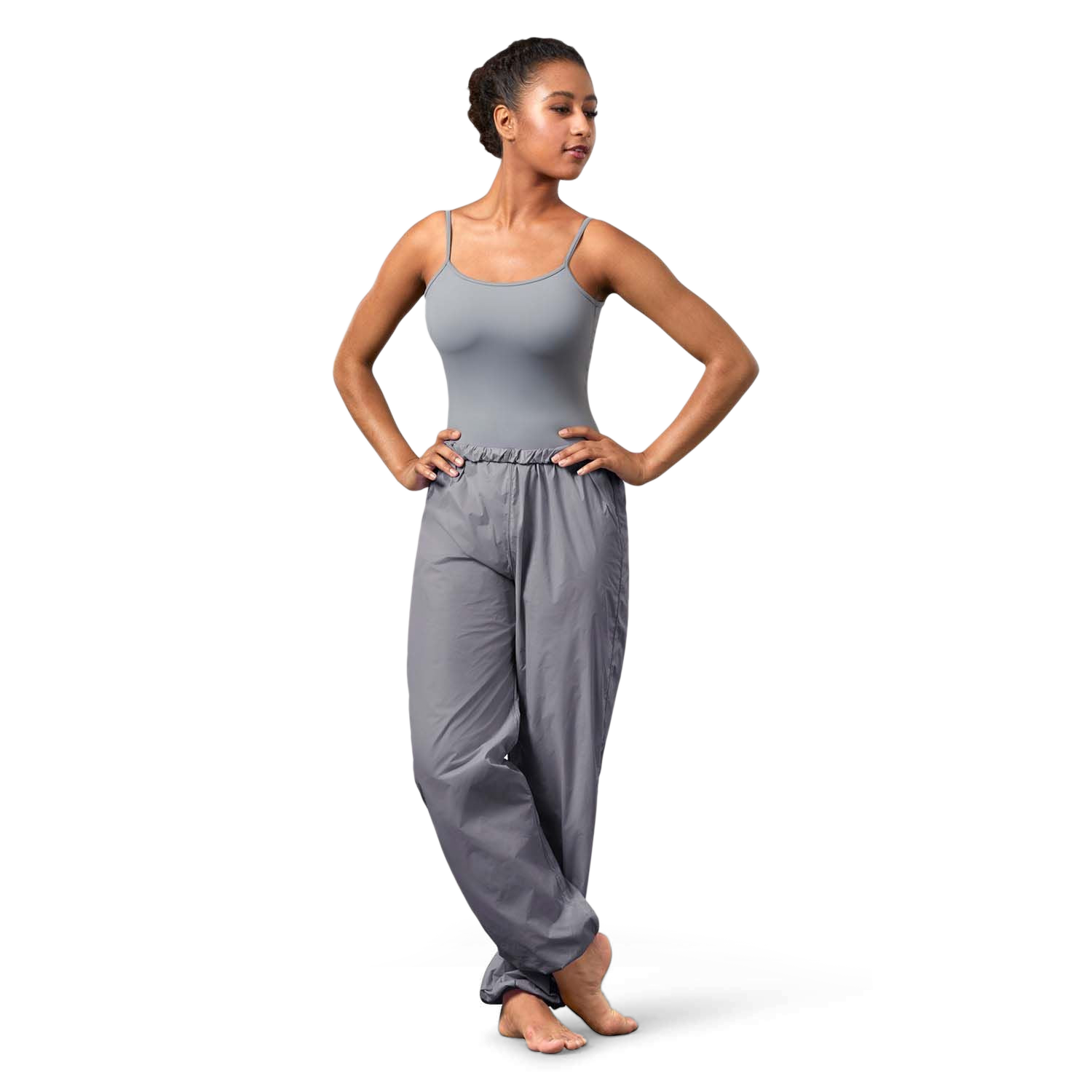 Bloch P5502 Steel Ripstop Lange Ballett Schwitzhose Grau 01