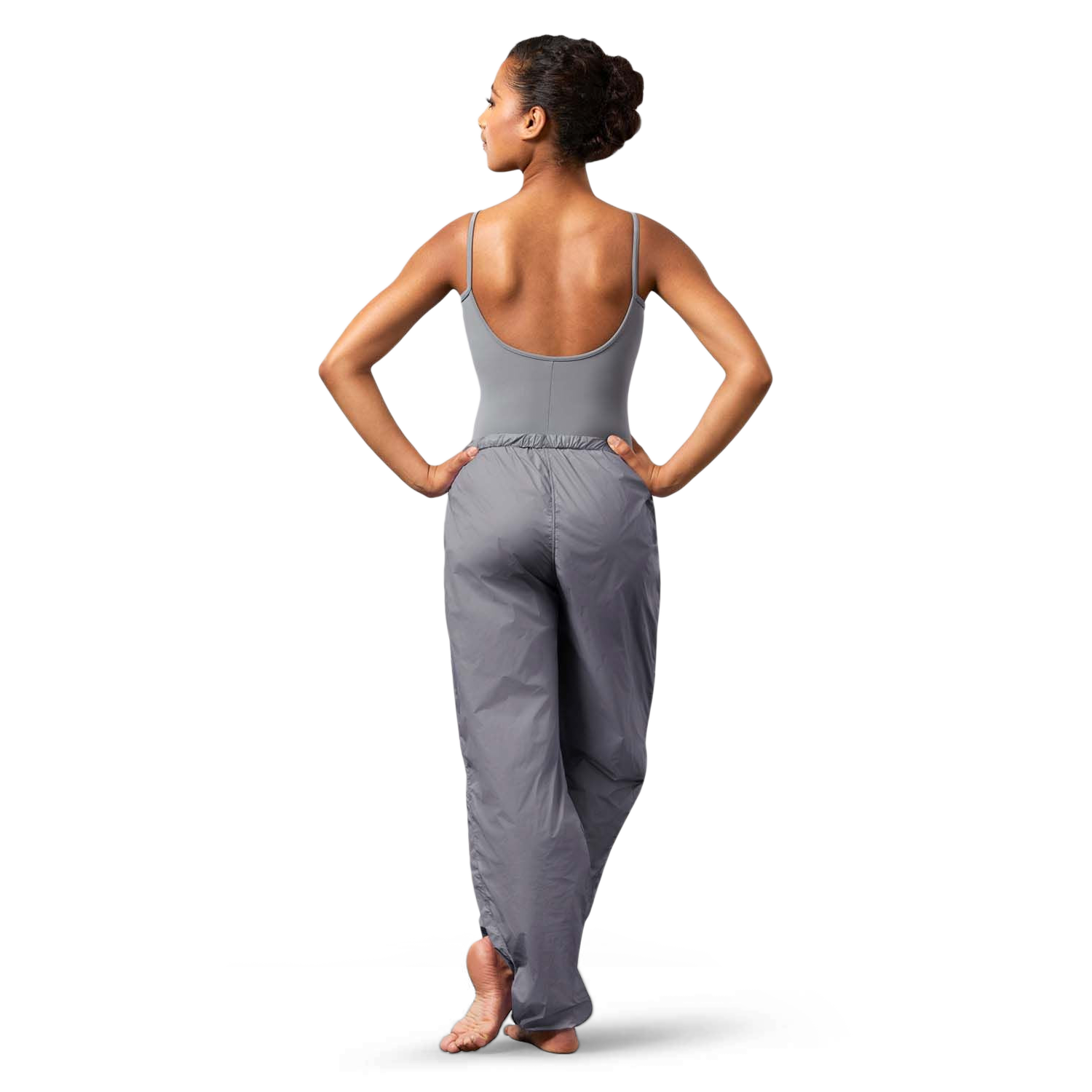 Bloch P5502 Steel Ripstop Lange Ballett Schwitzhose Grau 02