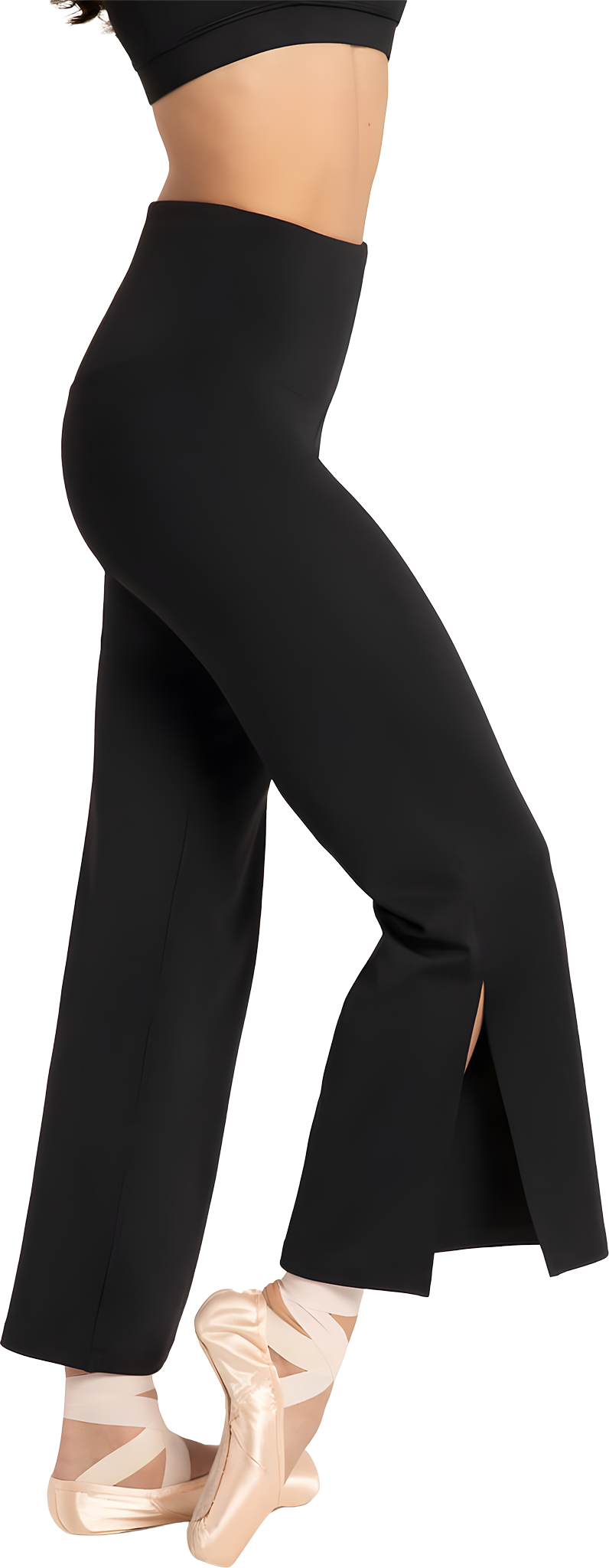 Capezio Building Strength Routine Pant 12144w Black 7 8 Tanzhose Mit Seitenschlitzen Schwarz 01