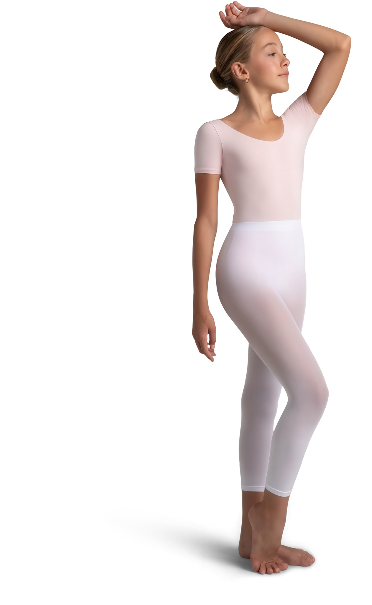 Capezio Essentials Footless Tights V1885c White Kinder Ballettstrumpfhose Fusslos Weiss 114748 01