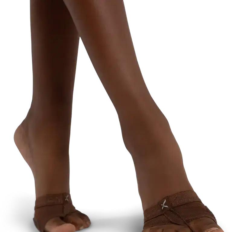 Capezio Footundeez H07 Espresso Tanz Ballenschoner Dunkler Hautton 01