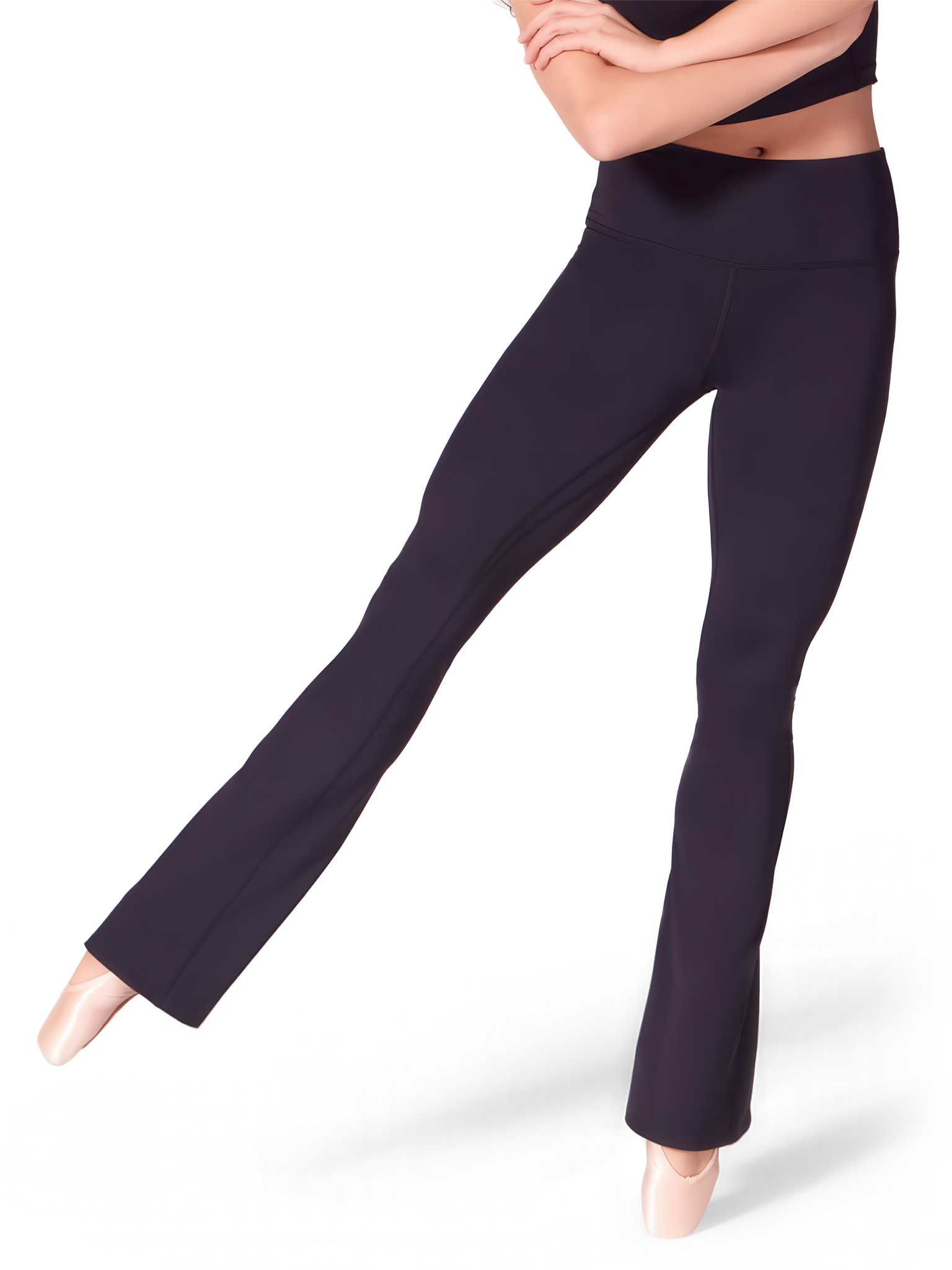 Capezio Soft Elegance Flare Leggings El112w Black Schwarze Jazzhose Mit Breiten Bund 109907 02