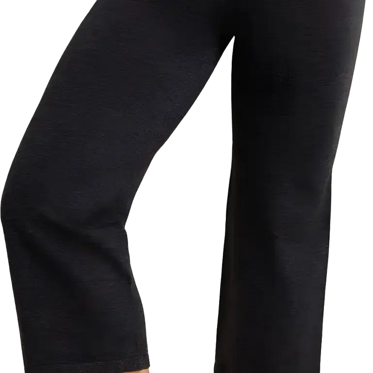 Capezio Wellness Crop Wide Leg Pant Ck10993w Black Schwarze Damen Tanzhose Mit Ripp Bund 02