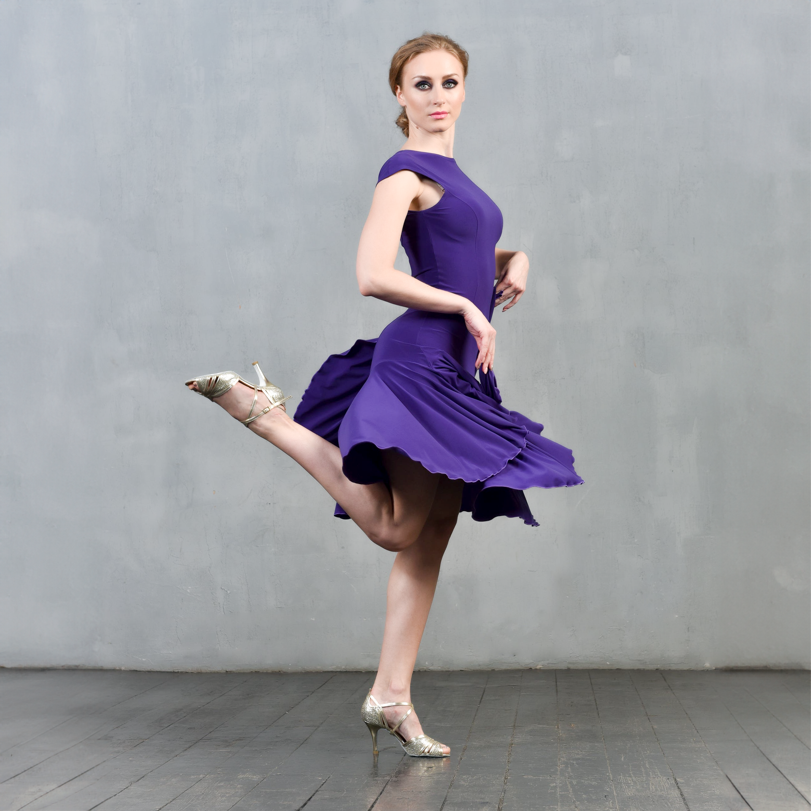 Dance Everywear Rosario Sm8009 Byzantine Purple Tanzkleid Mit Godets Violett 04