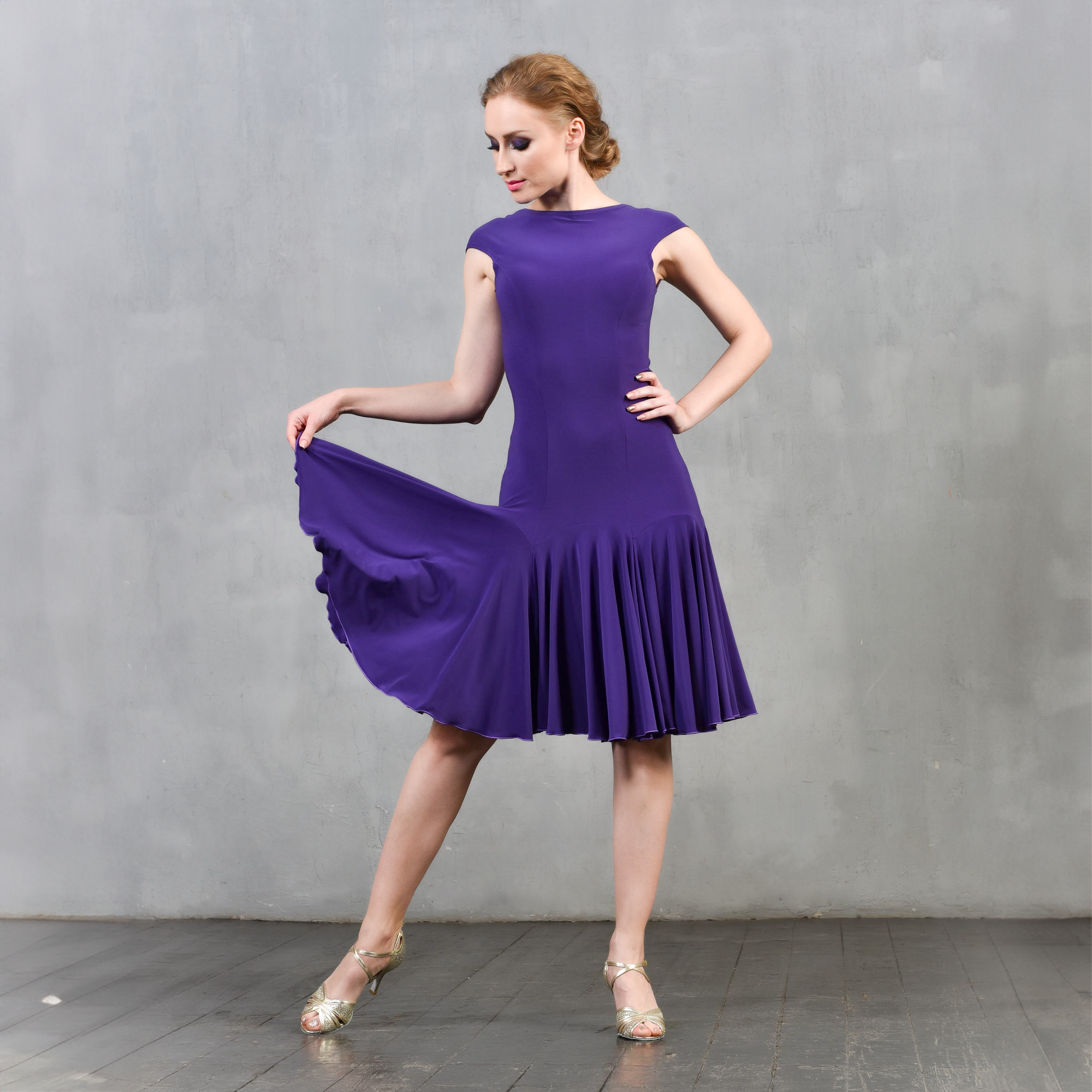 Dance Everywear Rosario Sm8009 Byzantine Purple Tanzkleid Mit Godets Violett 06