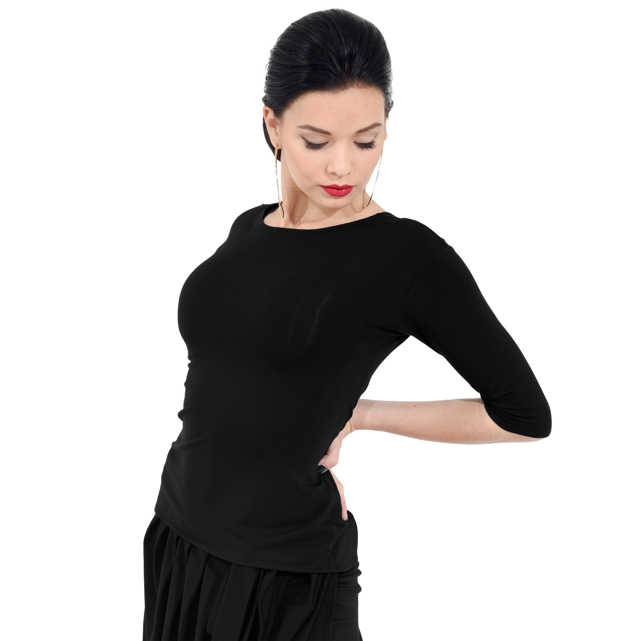 Dance Everywear Sweet Sm6022 Black Bambus Tanztop In Wickeloptik Schwarz 02