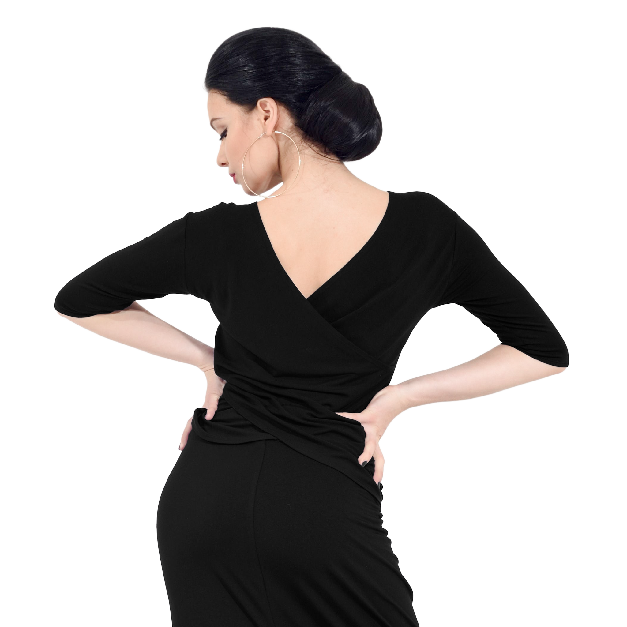 Dance Everywear Sweet Sm6022 Black Bambus Tanztop In Wickeloptik Schwarz 03