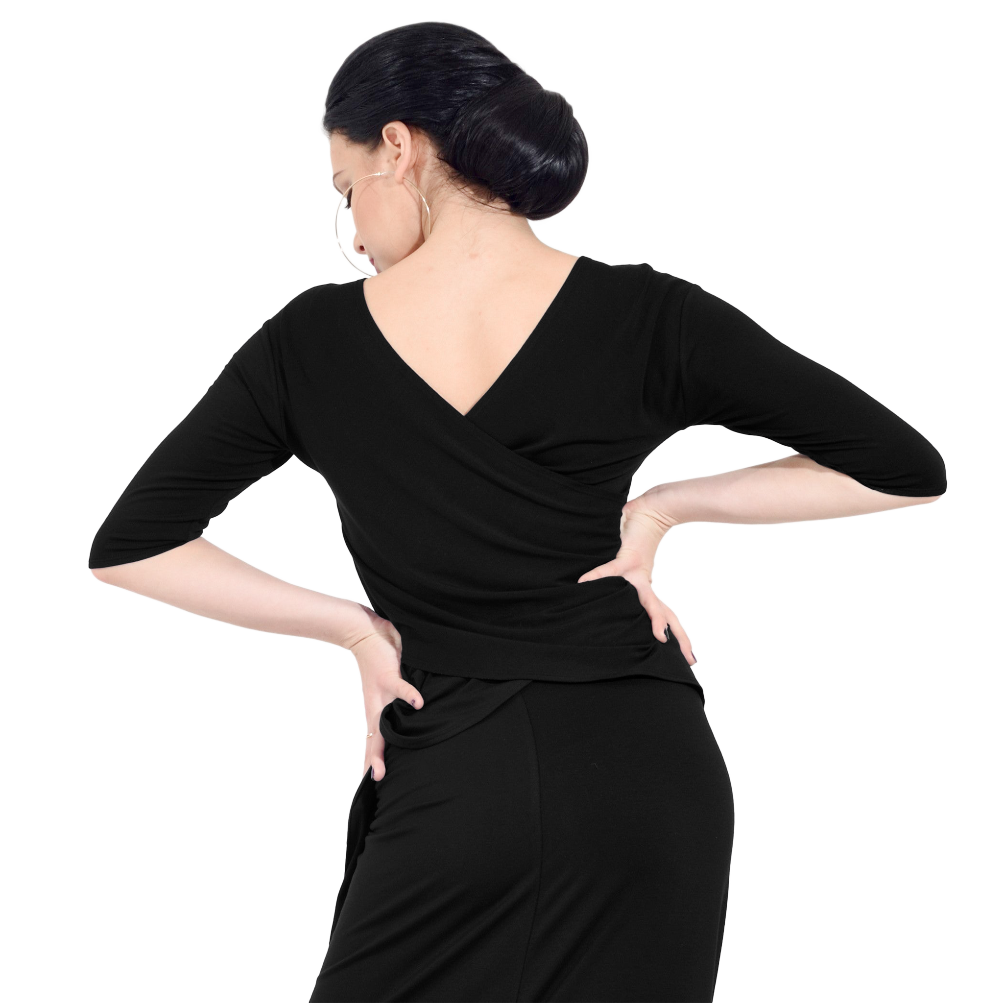 Dance Everywear Sweet Sm6022 Black Bambus Tanztop In Wickeloptik Schwarz 04