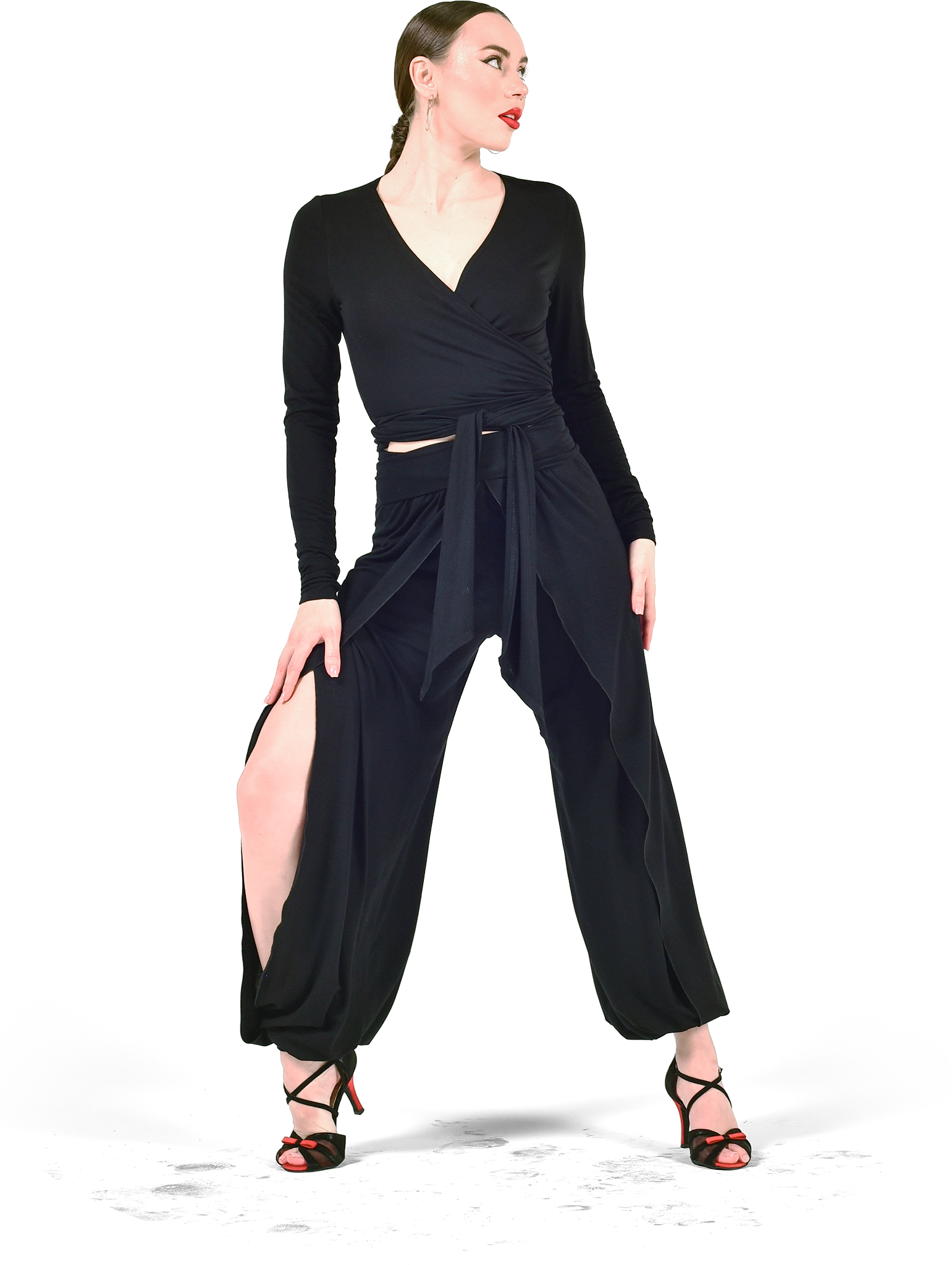 Danceeverywear Shanti Sm5808 Black Schwarze Tanzhose Mit Seitenschlitzen 106435 01