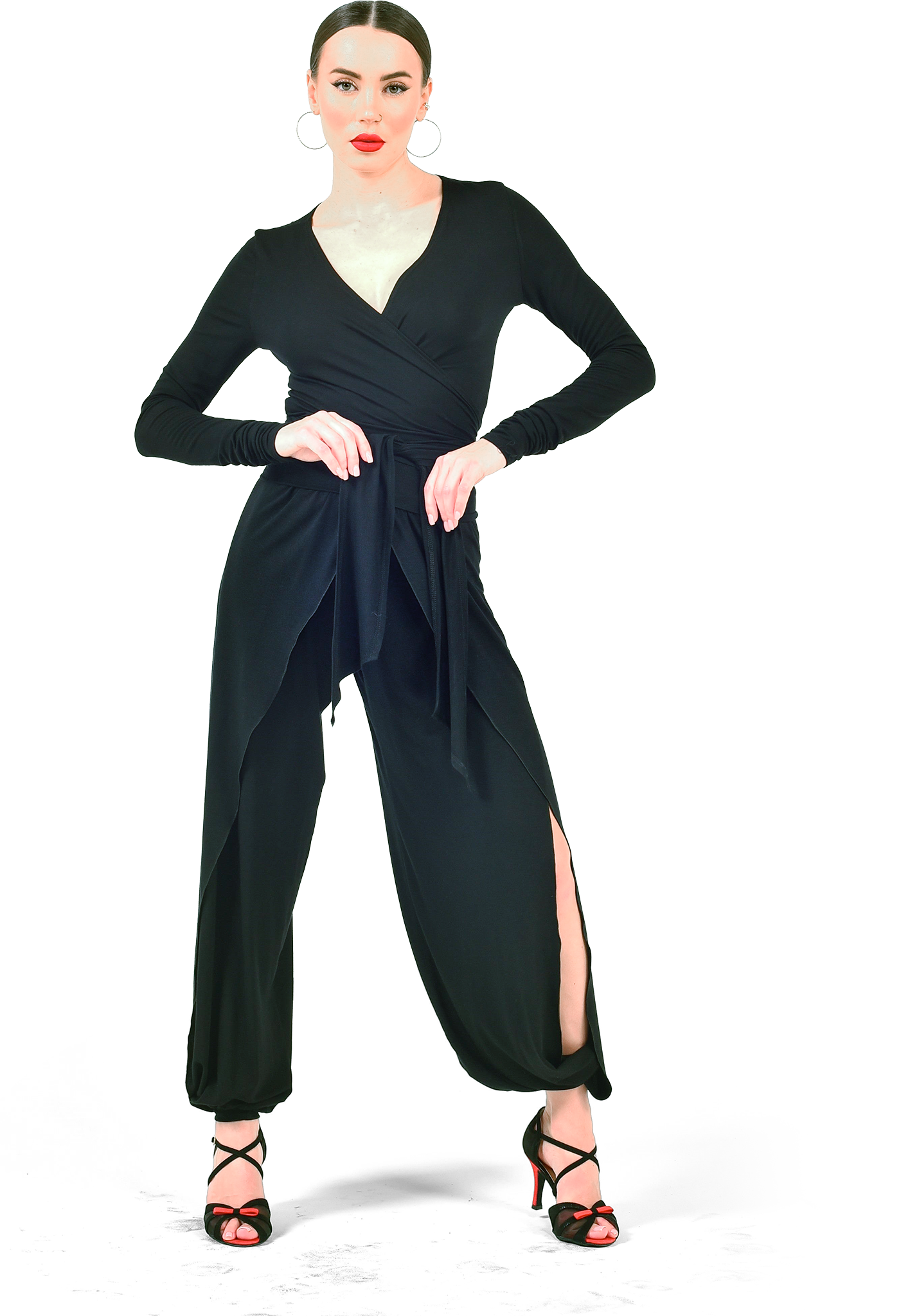 Danceeverywear Shanti Sm5808 Black Schwarze Tanzhose Mit Seitenschlitzen 106435 02