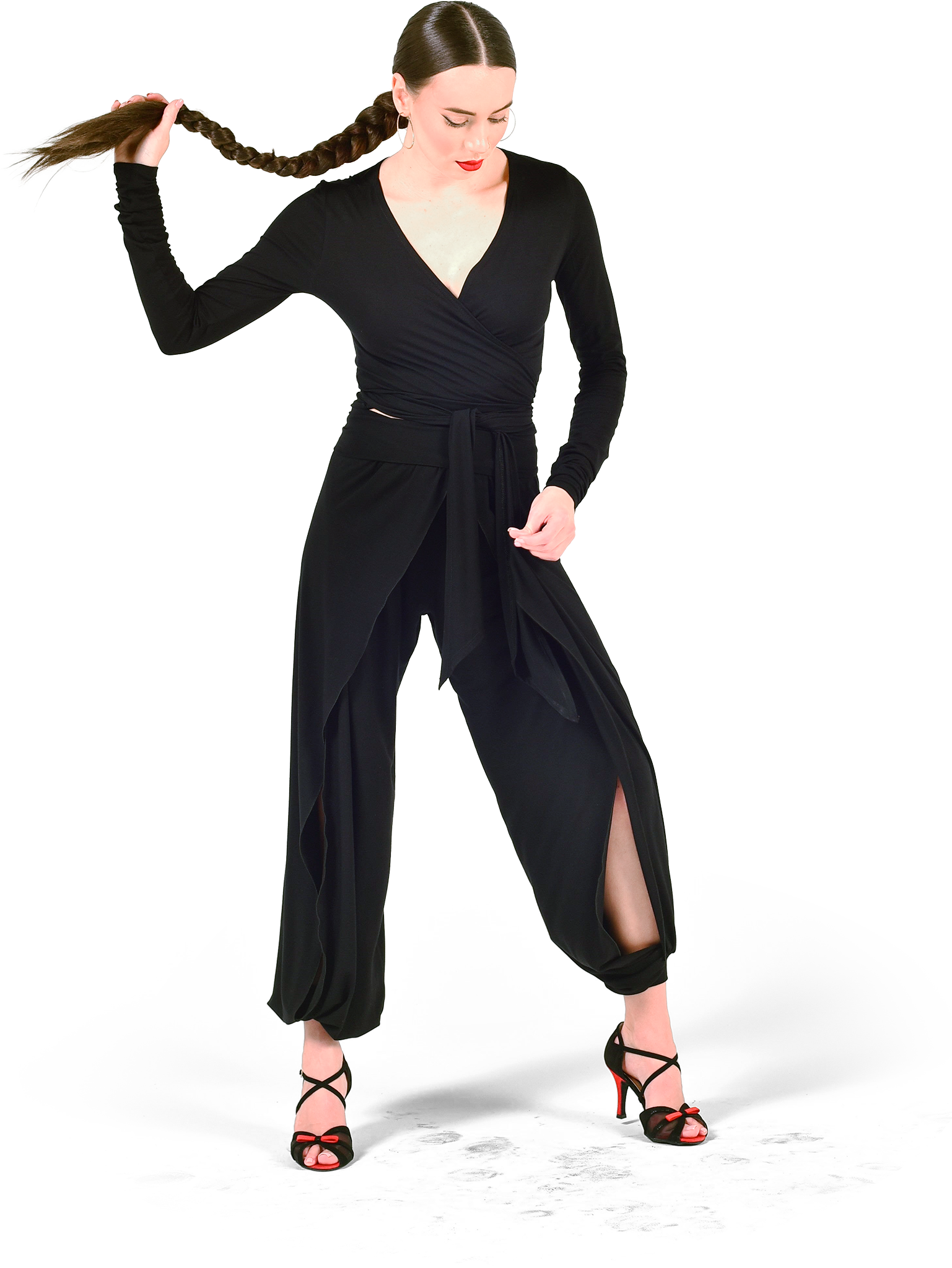 Danceeverywear Shanti Sm5808 Black Schwarze Tanzhose Mit Seitenschlitzen 106435 04