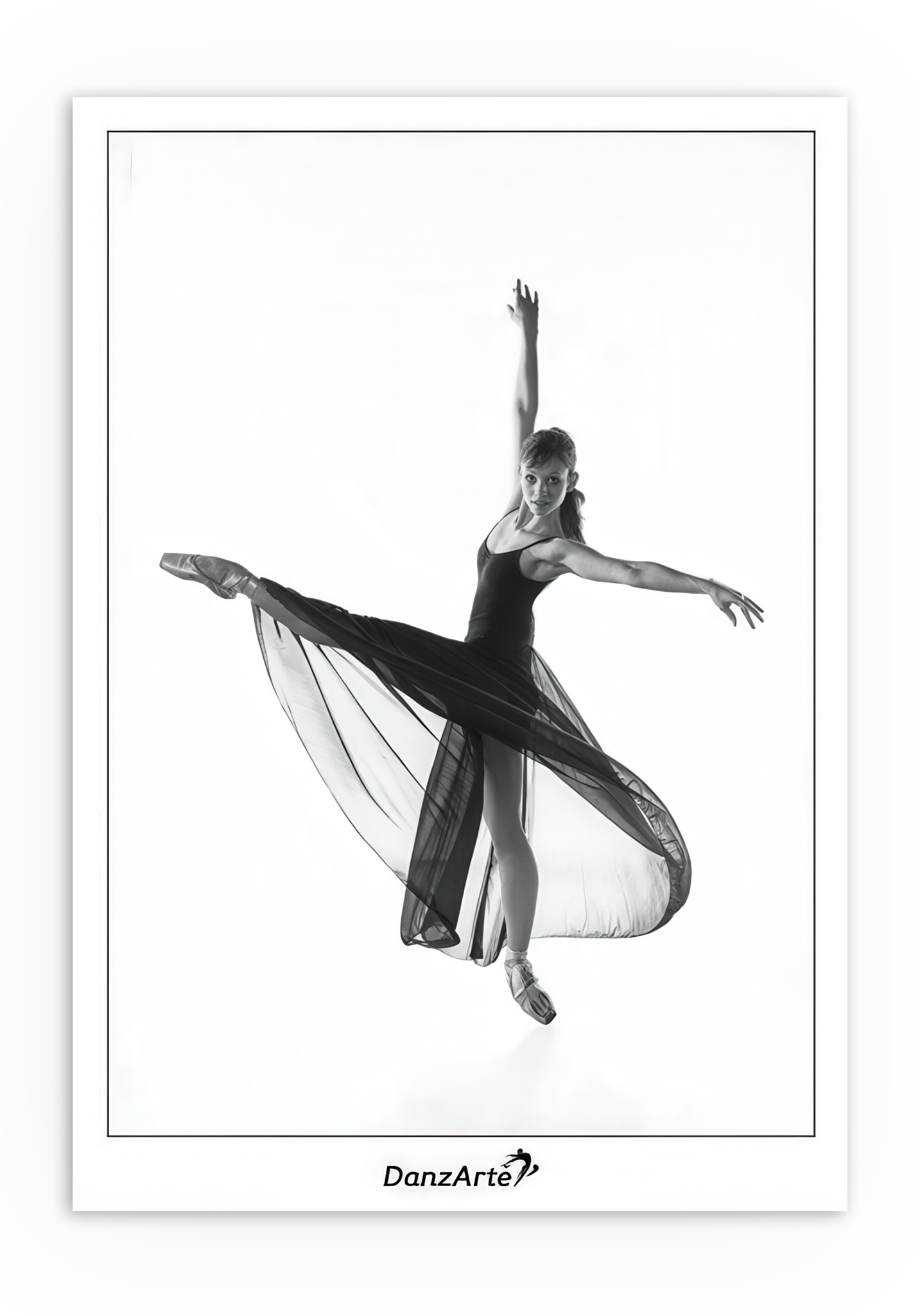 Danzarte Rond On Pointe Postkarte Mit Ballett Motiv Schwarz Weiss 58871 01