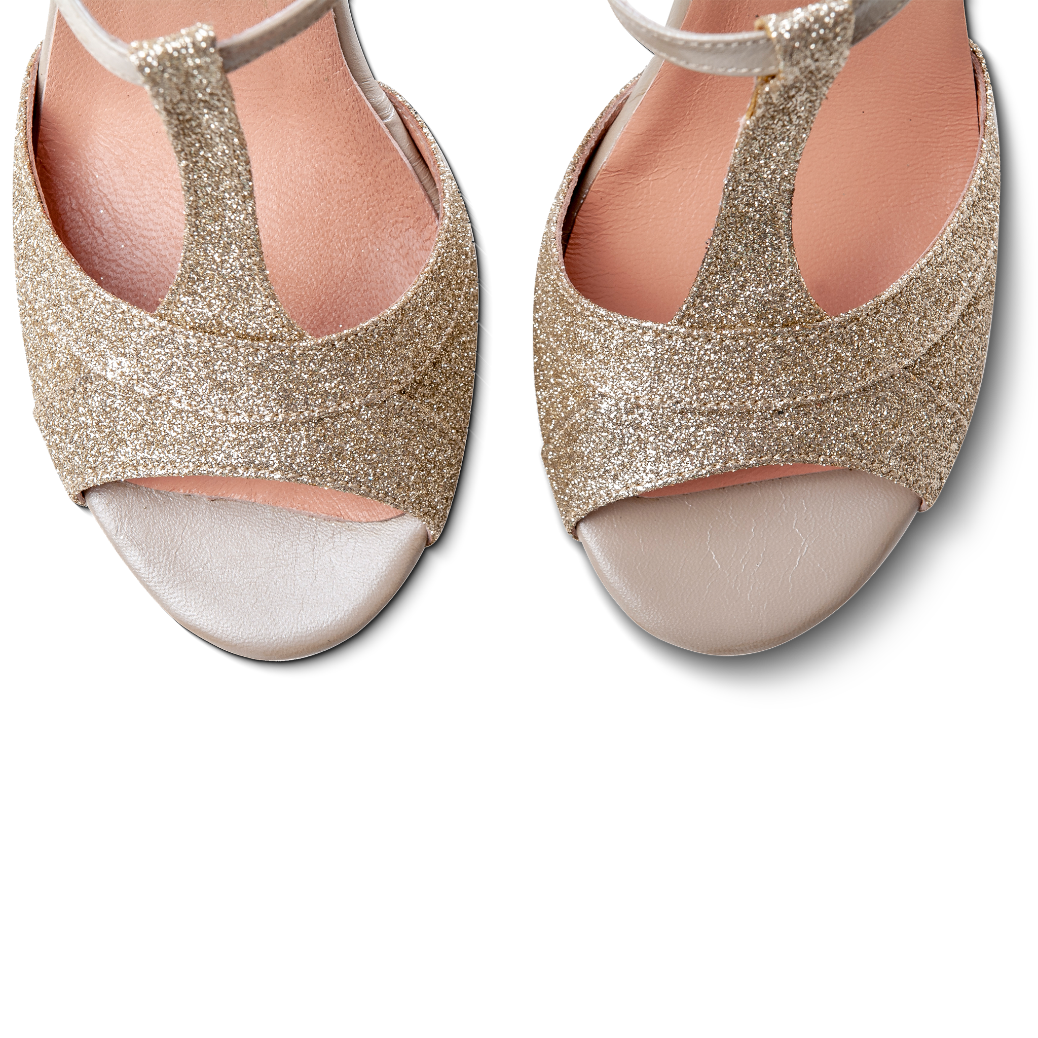 Debailar Paula Dora Open Back T Riemchen Tanzschuh Gold Glitter 05