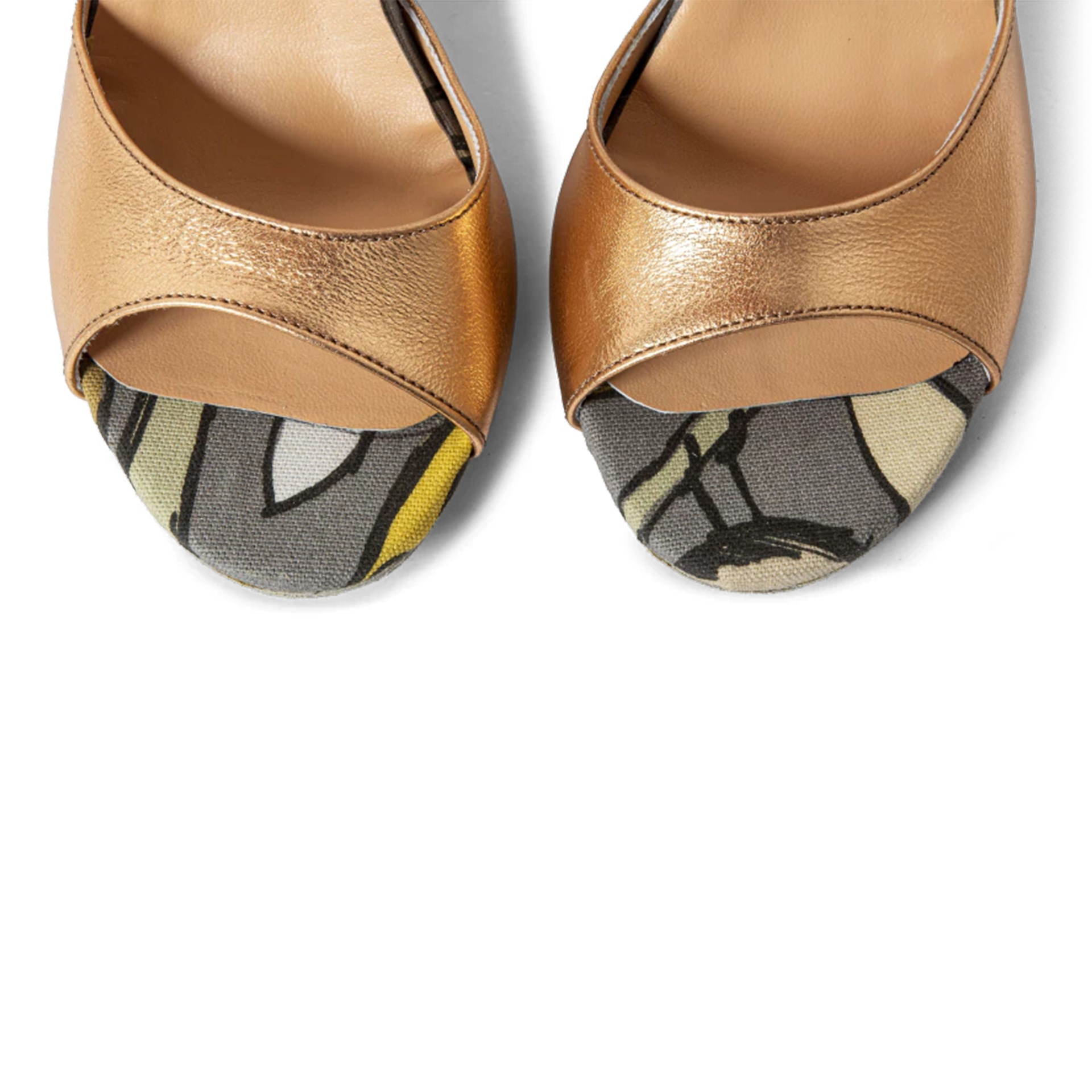 Debailar Sandalia Ave Open Back Tanzsandale Metallic Leder Textil 04