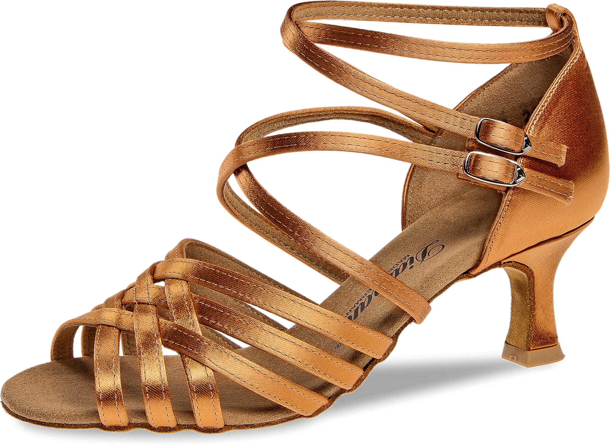 Diamant 108 077 379 Dark Tan Satin Satin Tanzschuh Mit Riemchen Bronze 9042 02