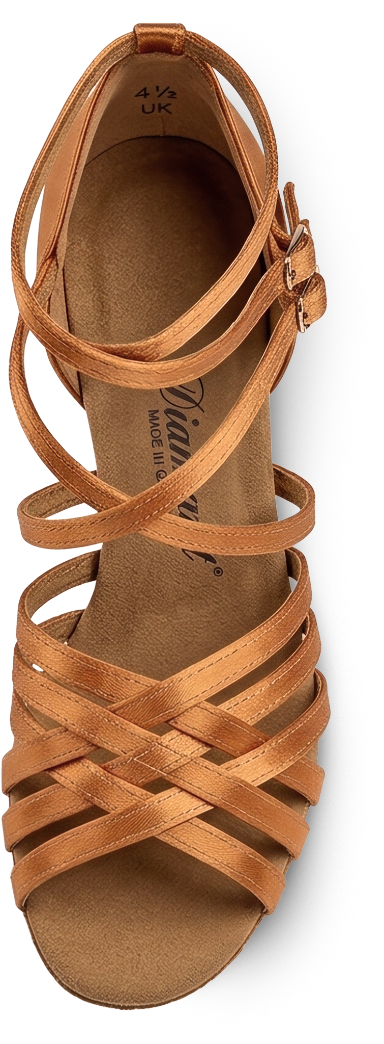 Diamant 108 077 379 Dark Tan Satin Satin Tanzschuh Mit Riemchen Bronze 9042 04