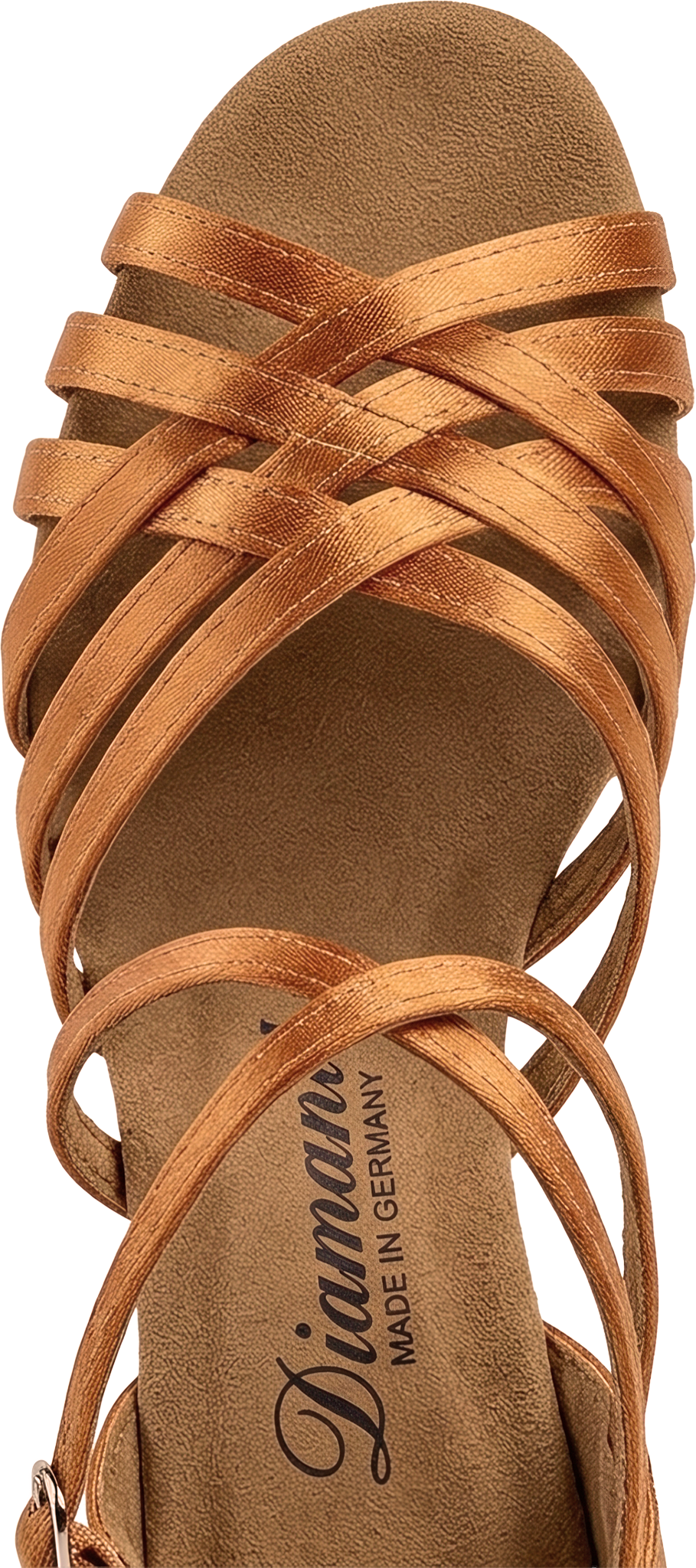 Diamant 108 077 379 Dark Tan Satin Satin Tanzschuh Mit Riemchen Bronze 9042 05
