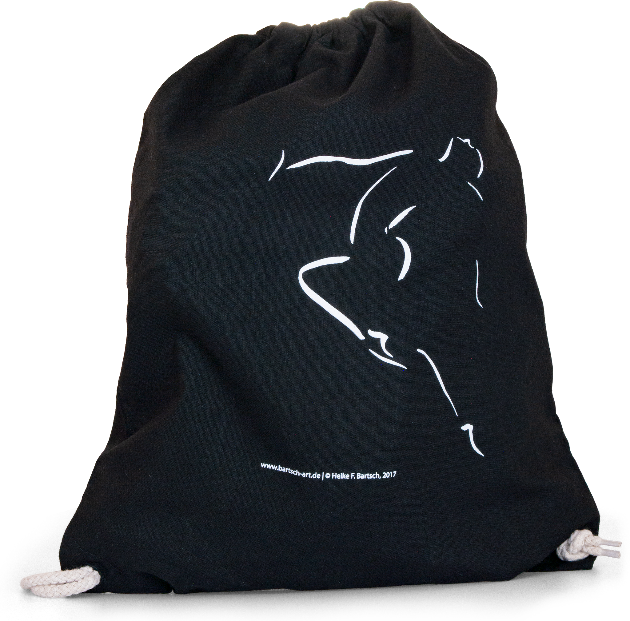 Heike Bartsch Tanz Rucksack Schwarz Canvas Mit Kordelzug Bedruckt 6542 02