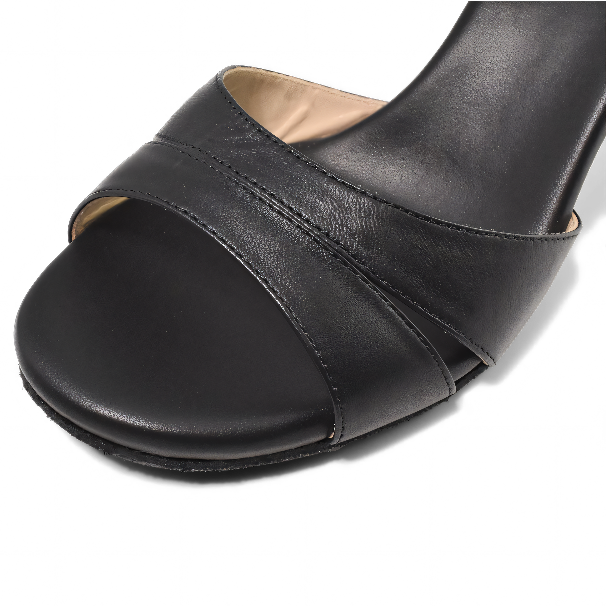 Madame Pivot Rallies Black Leather Schwarze Tanzsandale Mittlere Absatzhoehe 03