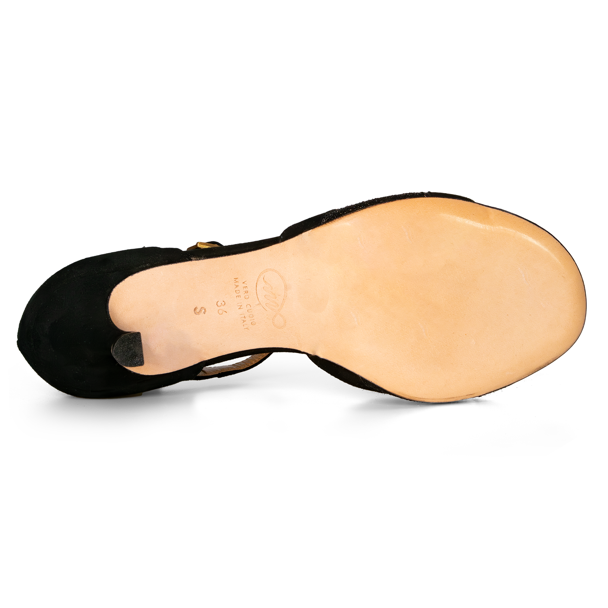 Madame Pivot Trudy 0501 Black Printed Suede Schwarze Tanz Sandale Glattledersohle 06