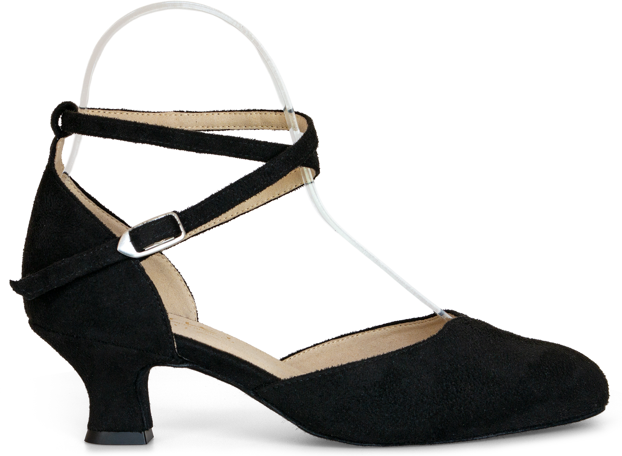 Merlet Badie 1111 001 Noir Geschlossener Schwarzer Tanzschuh Mit Kreuzriemchen Vegan 98126 01