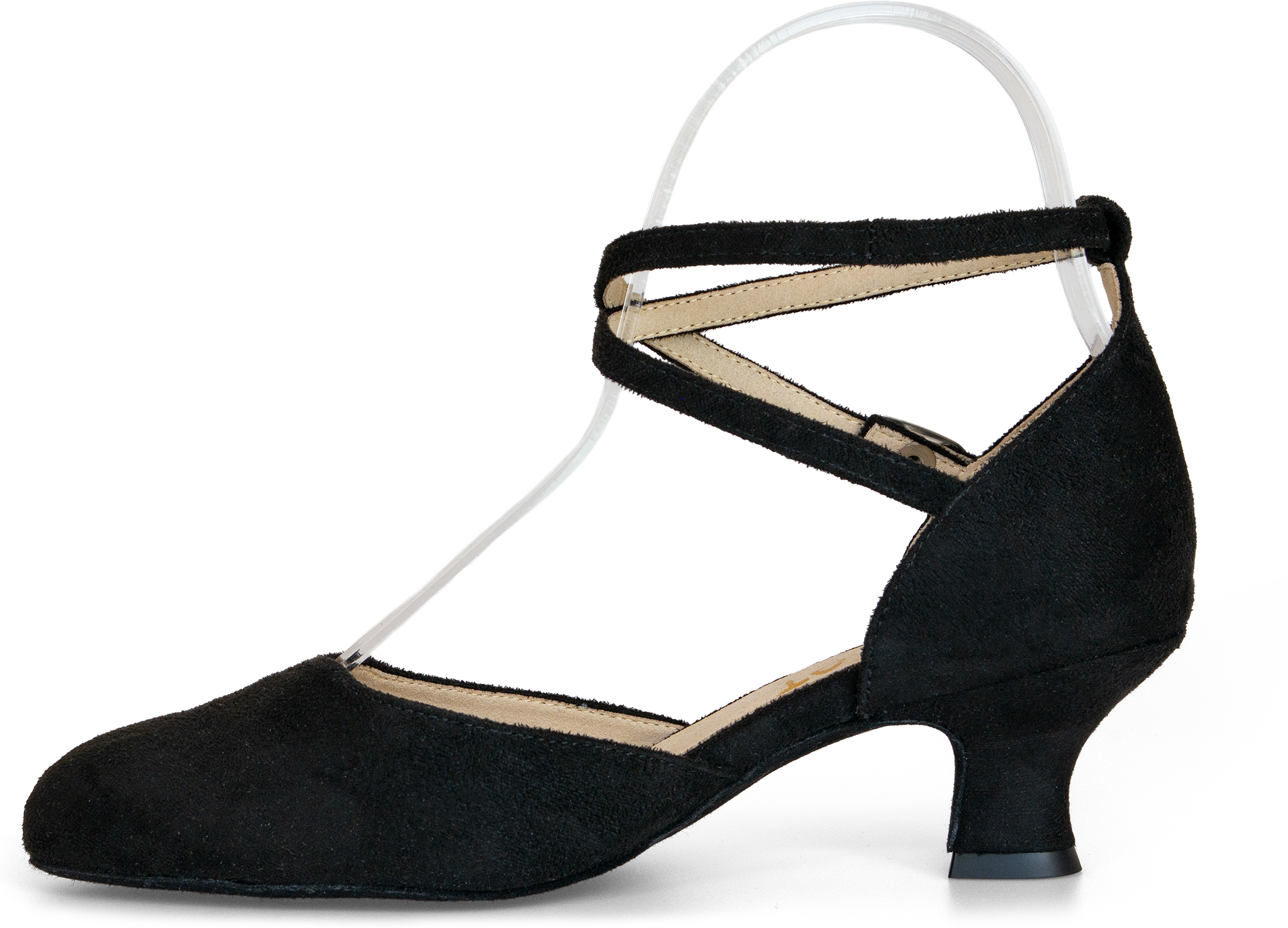 Merlet Badie 1111 001 Noir Geschlossener Schwarzer Tanzschuh Mit Kreuzriemchen Vegan 98126 02