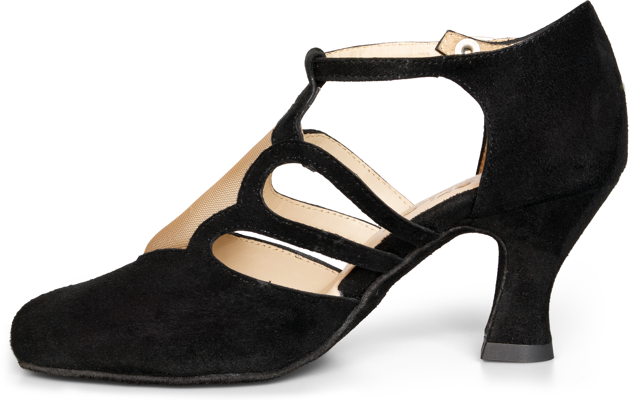 Merlet Charone 1404 001 Noir Schwarze Tanzpumps Mit Seitlichen Riemchen 109731 02