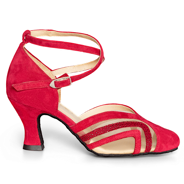 Merlet Cholia 2 1404 238 Chevre Velours Tango Vorn Geschlossener Tanzschuh Rot 01