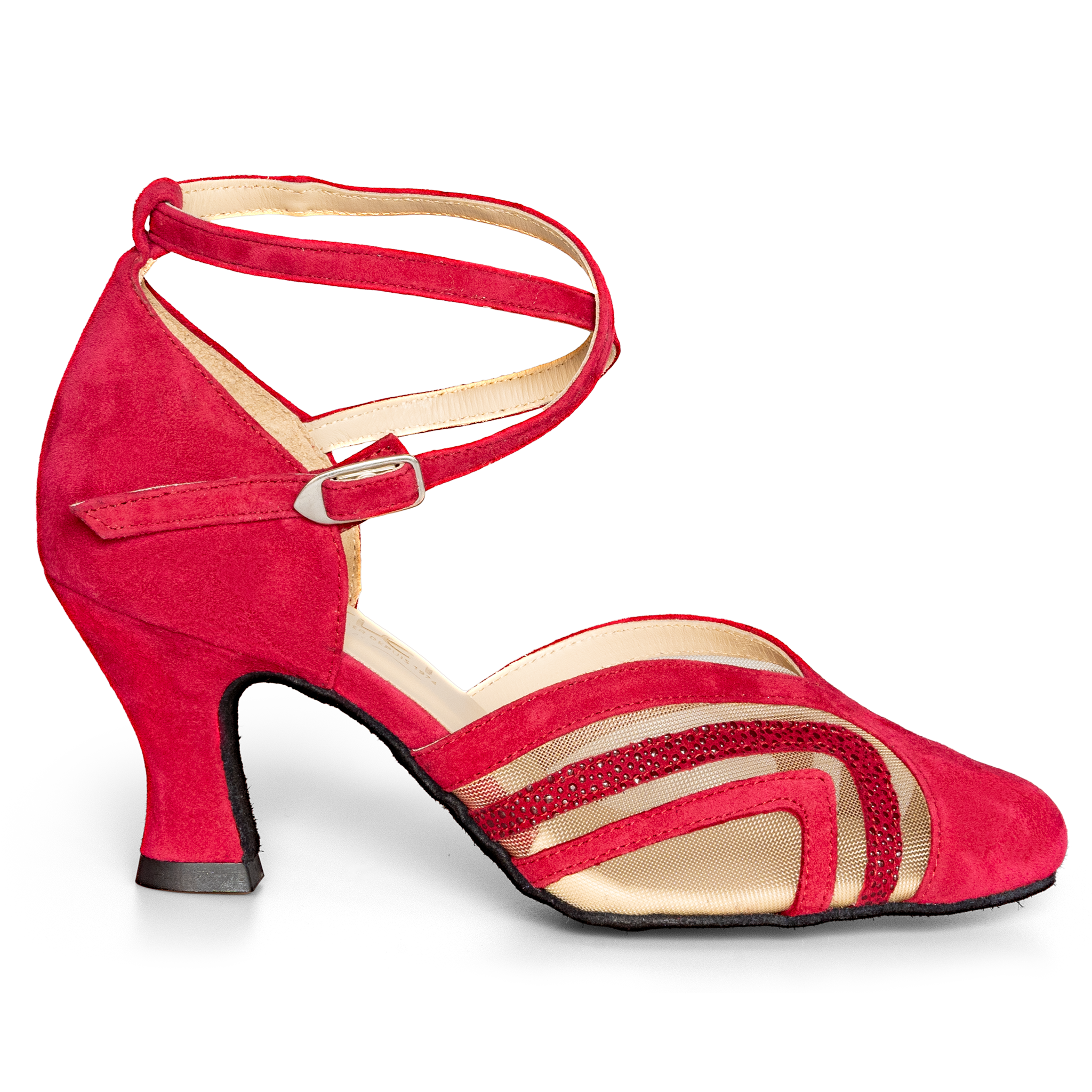 Merlet Cholia 2 1404 238 Chevre Velours Tango Vorn Geschlossener Tanzschuh Rot 01