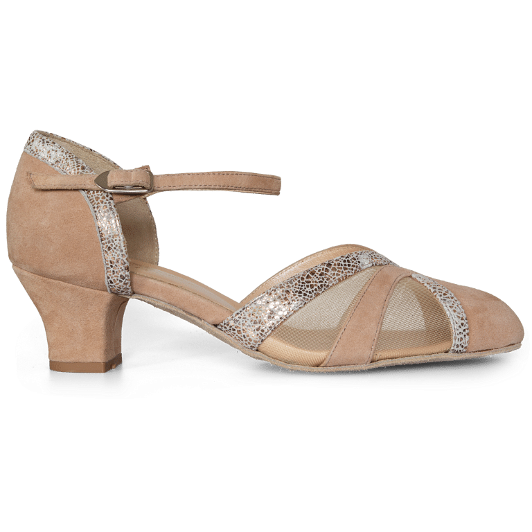 Merlet Edgy5 1404 119 Gazelle Rose Dore Geschlossener Hautfarbener Tanzschuh 4 Cm Absatz 01