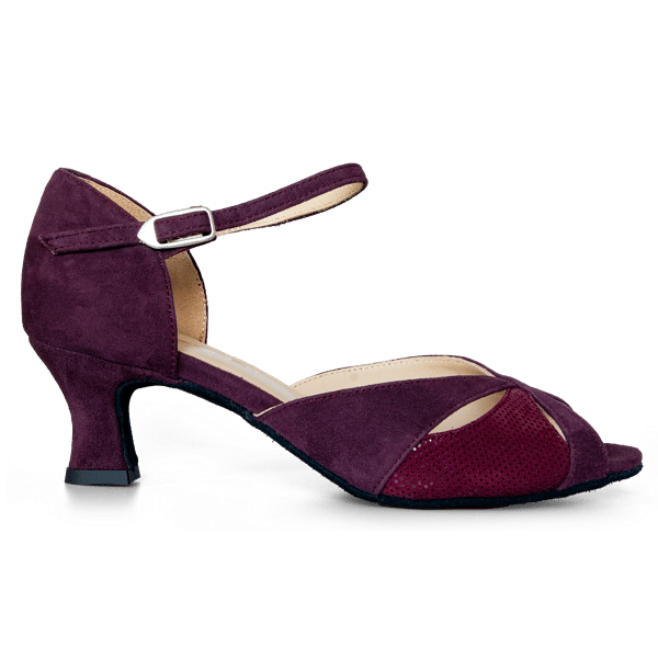 Merlet Kalis7 1404 245 Betterave Et Lie De Vin Wildleder Tanzsandale Weinrot 01