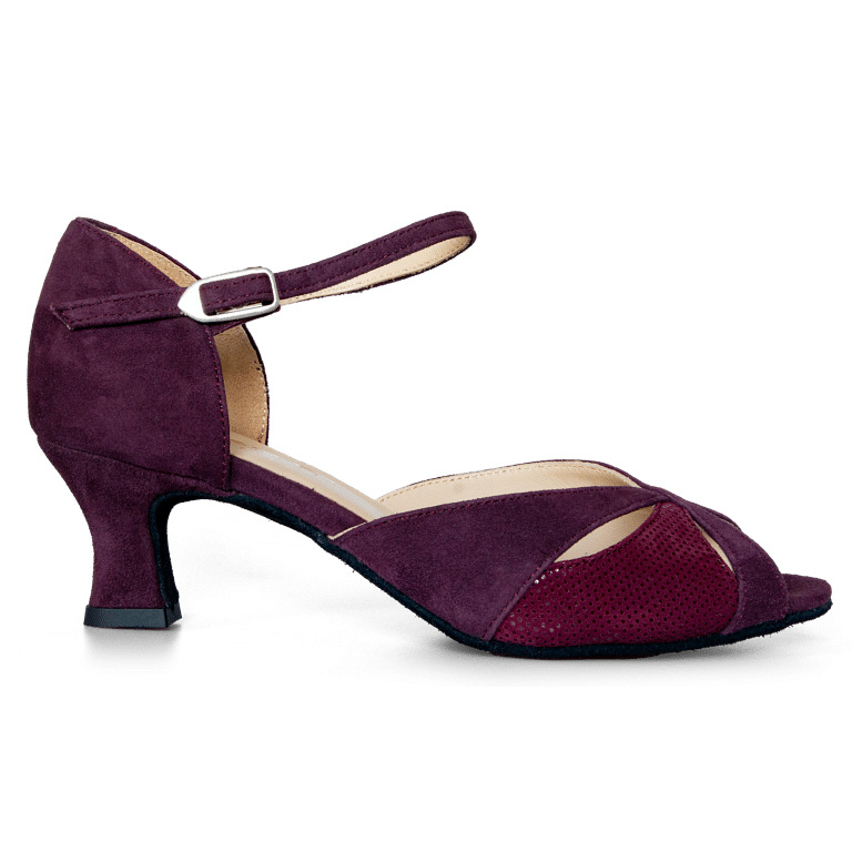 Merlet Kalis7 1404 245 Betterave Et Lie De Vin Wildleder Tanzsandale Weinrot 01