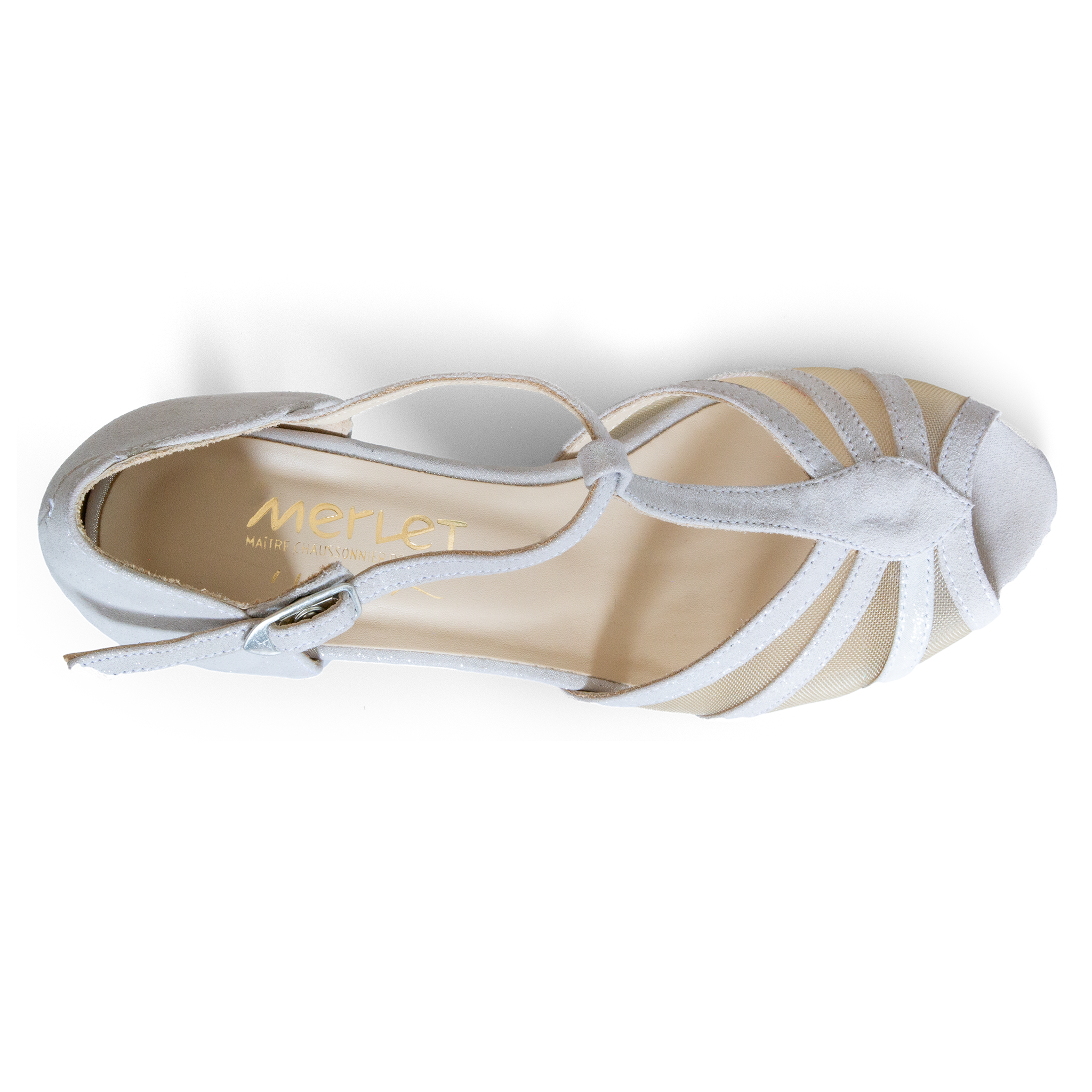 Merlet Karmina 1337 903 Perle Puntini Tanz Sandale Perlmutt Glitter 06
