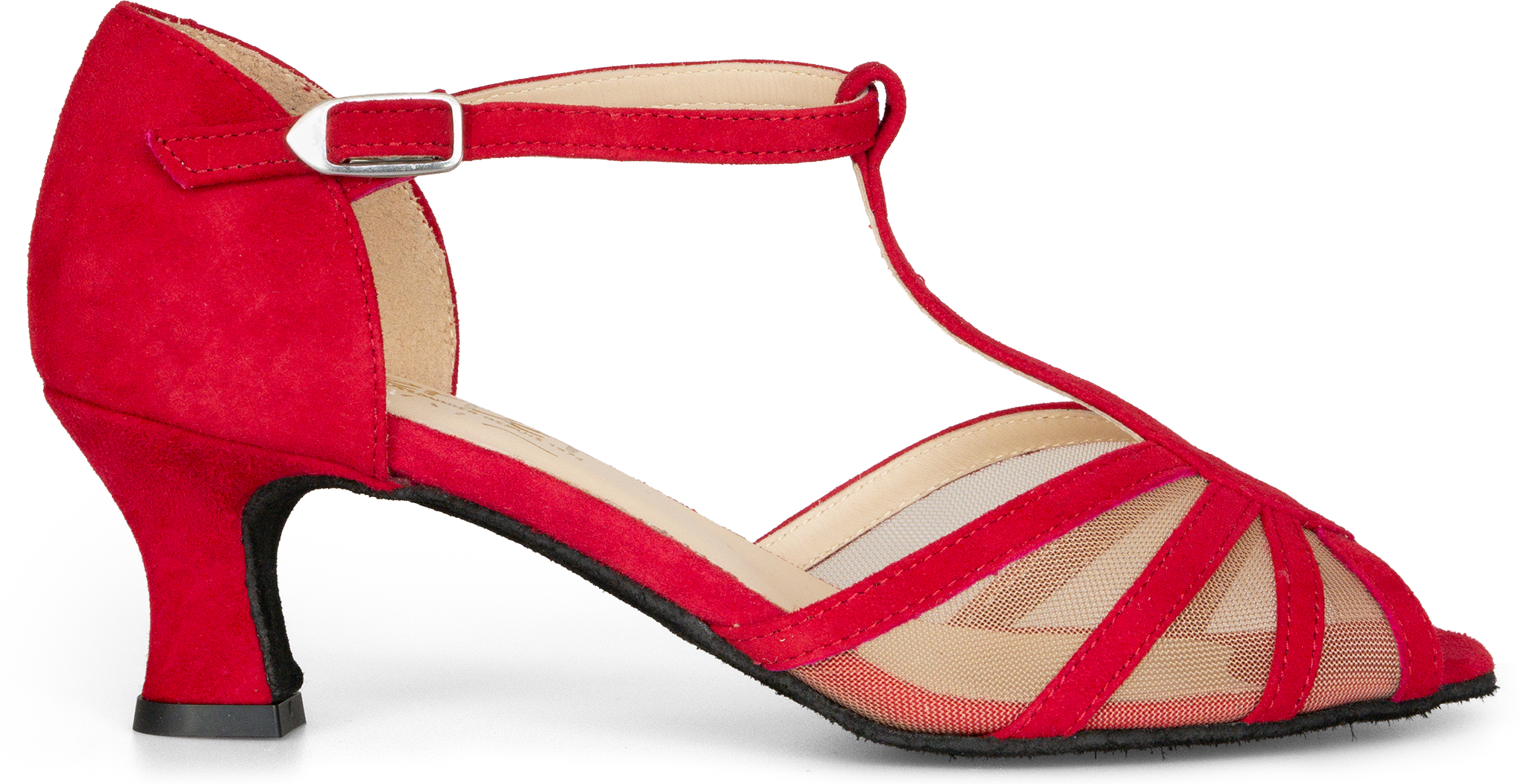 Merlet Karmina 1404 227 Cherry Red Velour Tanzsandale Aus Rotem Wildleder 109745 01