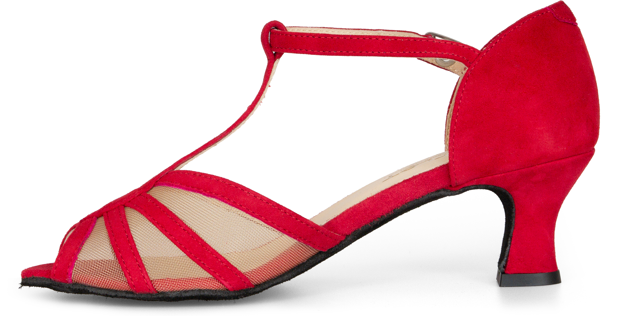 Merlet Karmina 1404 227 Cherry Red Velour Tanzsandale Aus Rotem Wildleder 109745 02